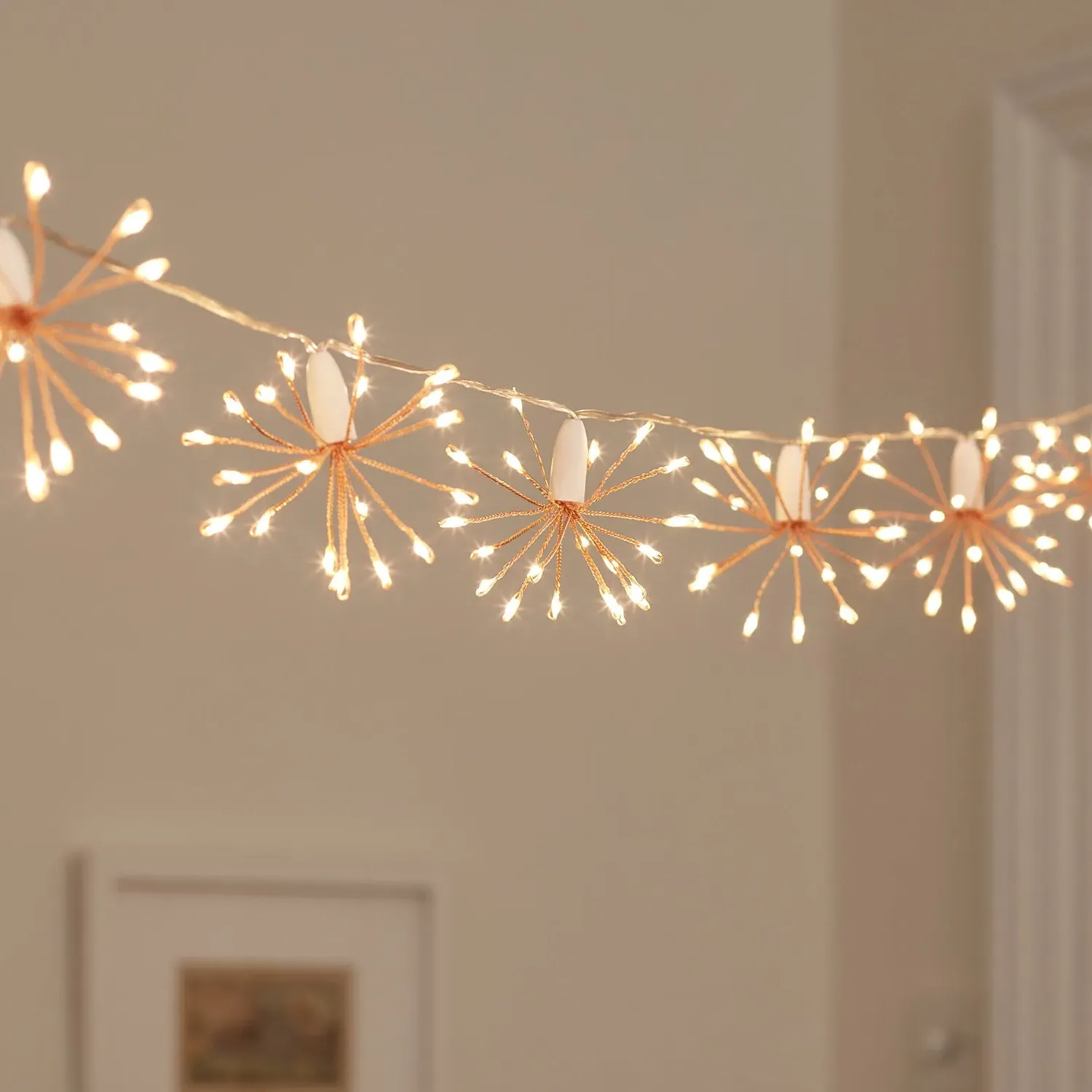 15 Starburst Fairy Lights - Rose Gold, LED image
