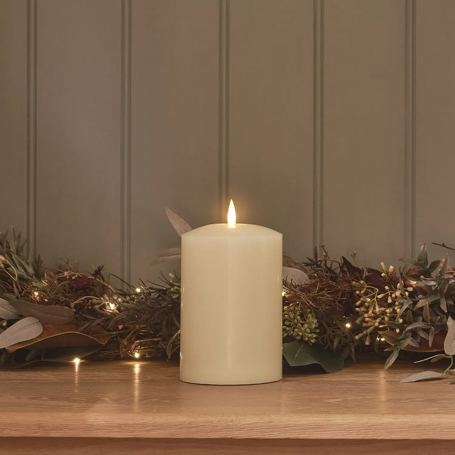 15cm LED Chapel Candle - Ivory, Real Wax