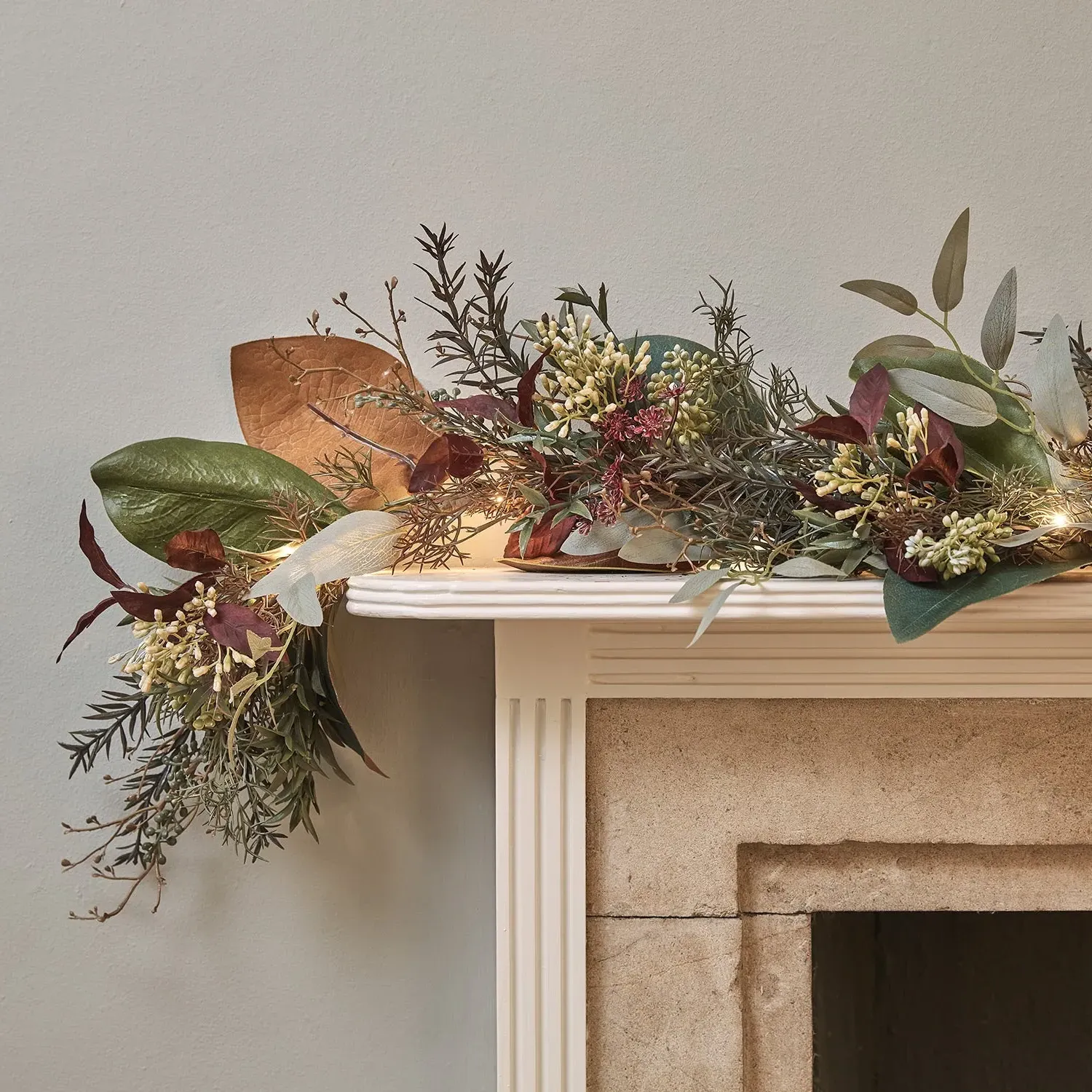 1.5m Pre-Lit Autumn Garland - Warm White