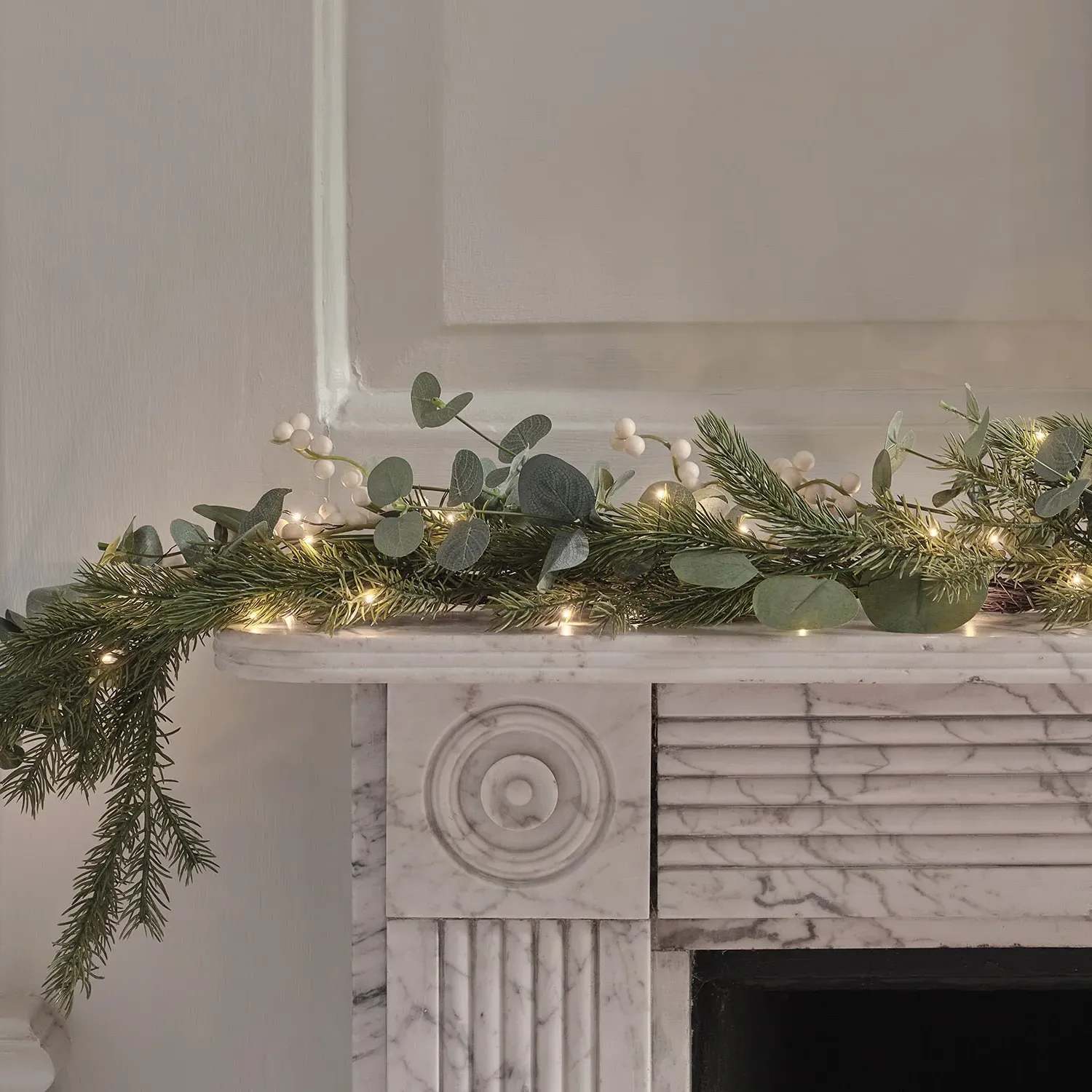 1.5m Pre-Lit Christmas Garland - Green, Eucalyptus image