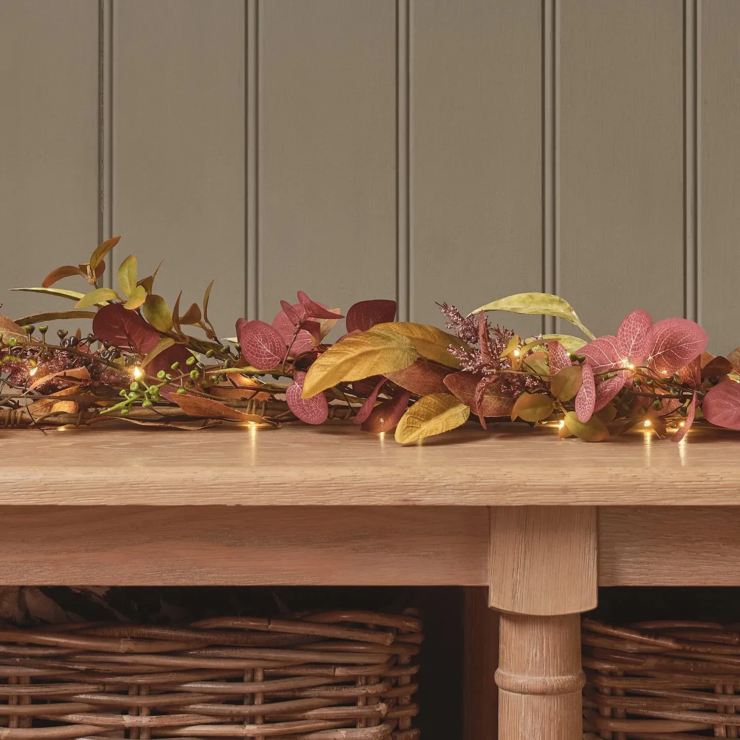 1.5m Pre-Lit Garland with LEDs - Autumn, Faux image