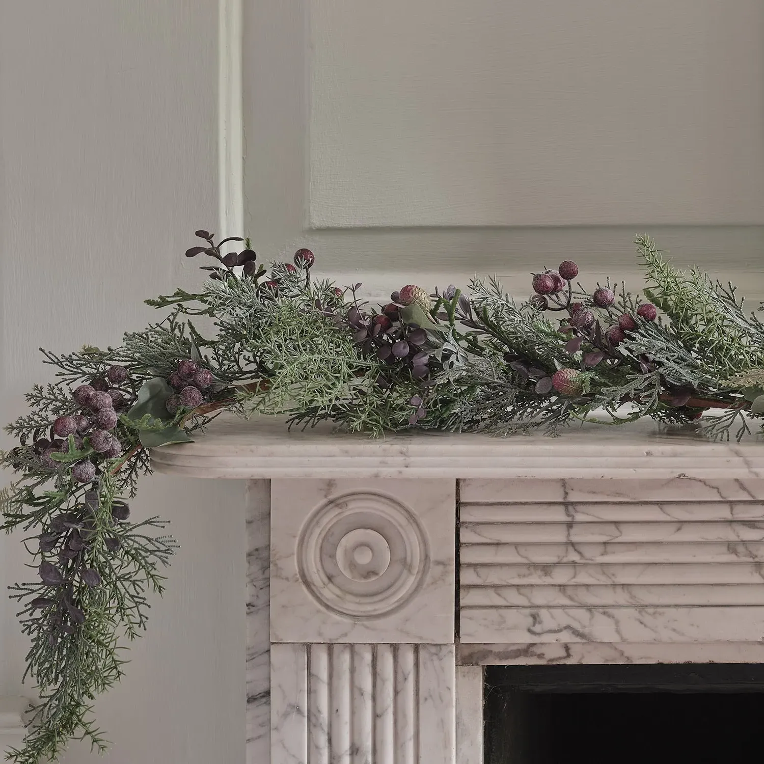 1.8m Pre-Lit Heart Garland - Purple, Twig