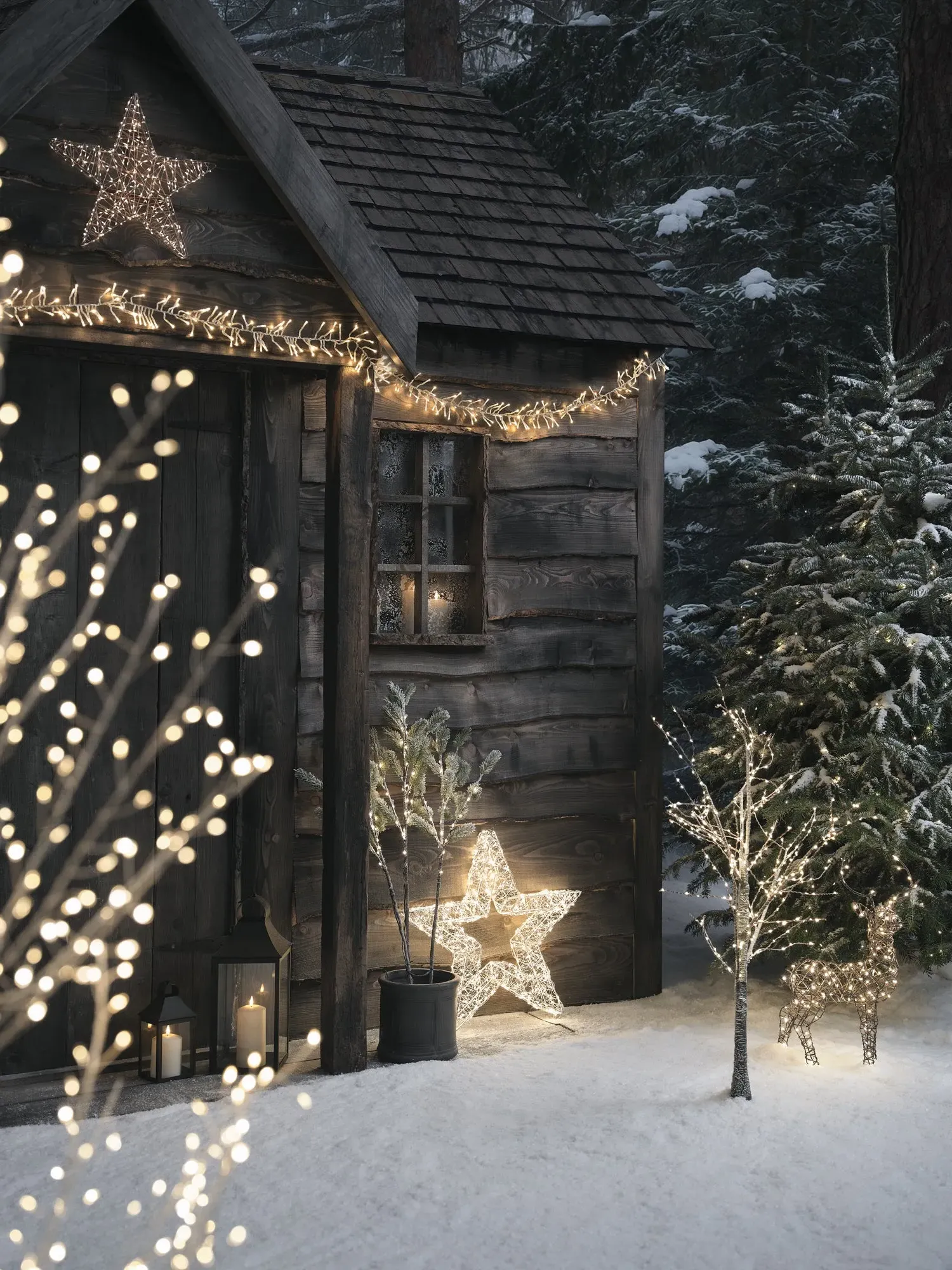 1m Pre-Lit Winter Tree - Warm White, Copper Wire