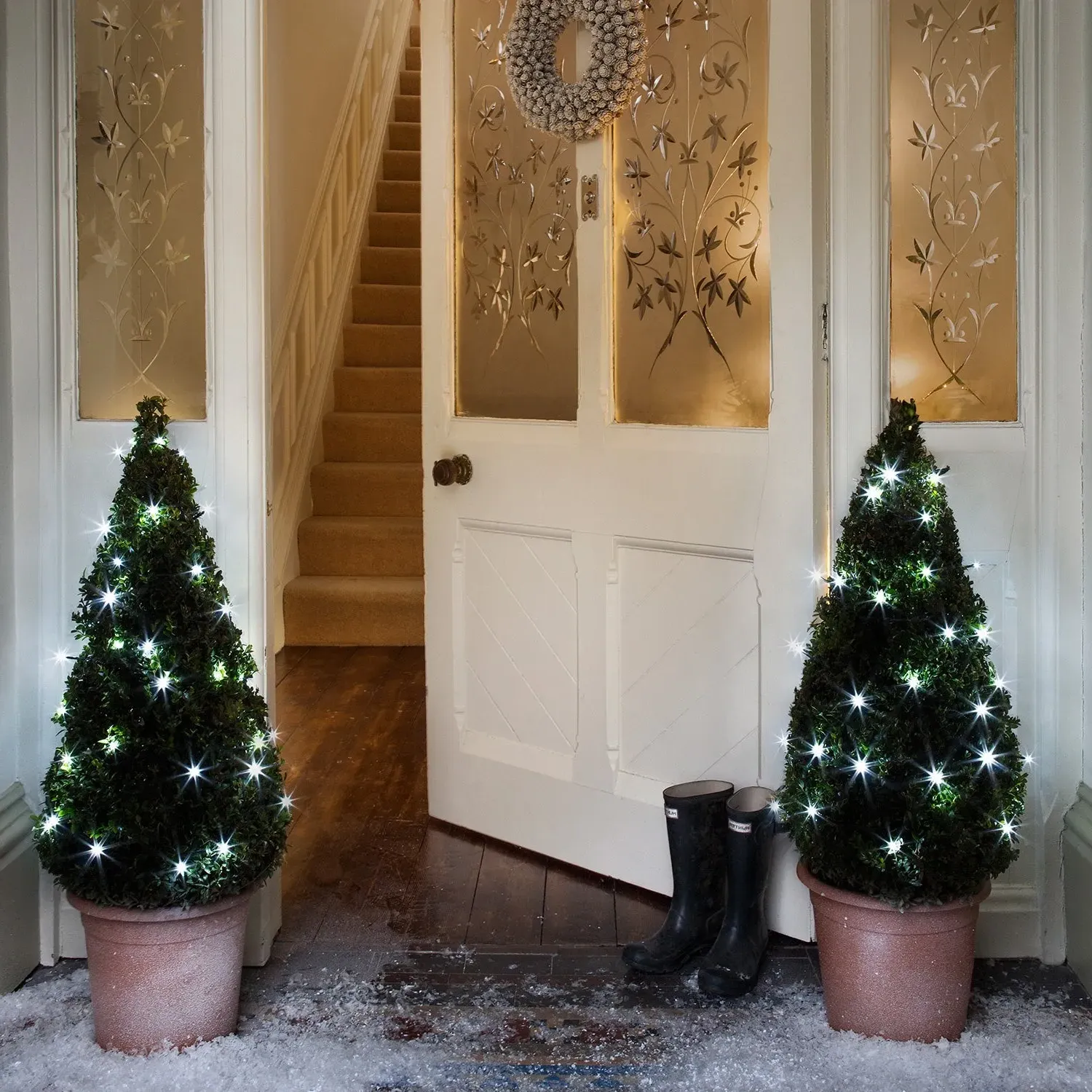 2-Pack LED String Lights Battery - White, 50 LEDs