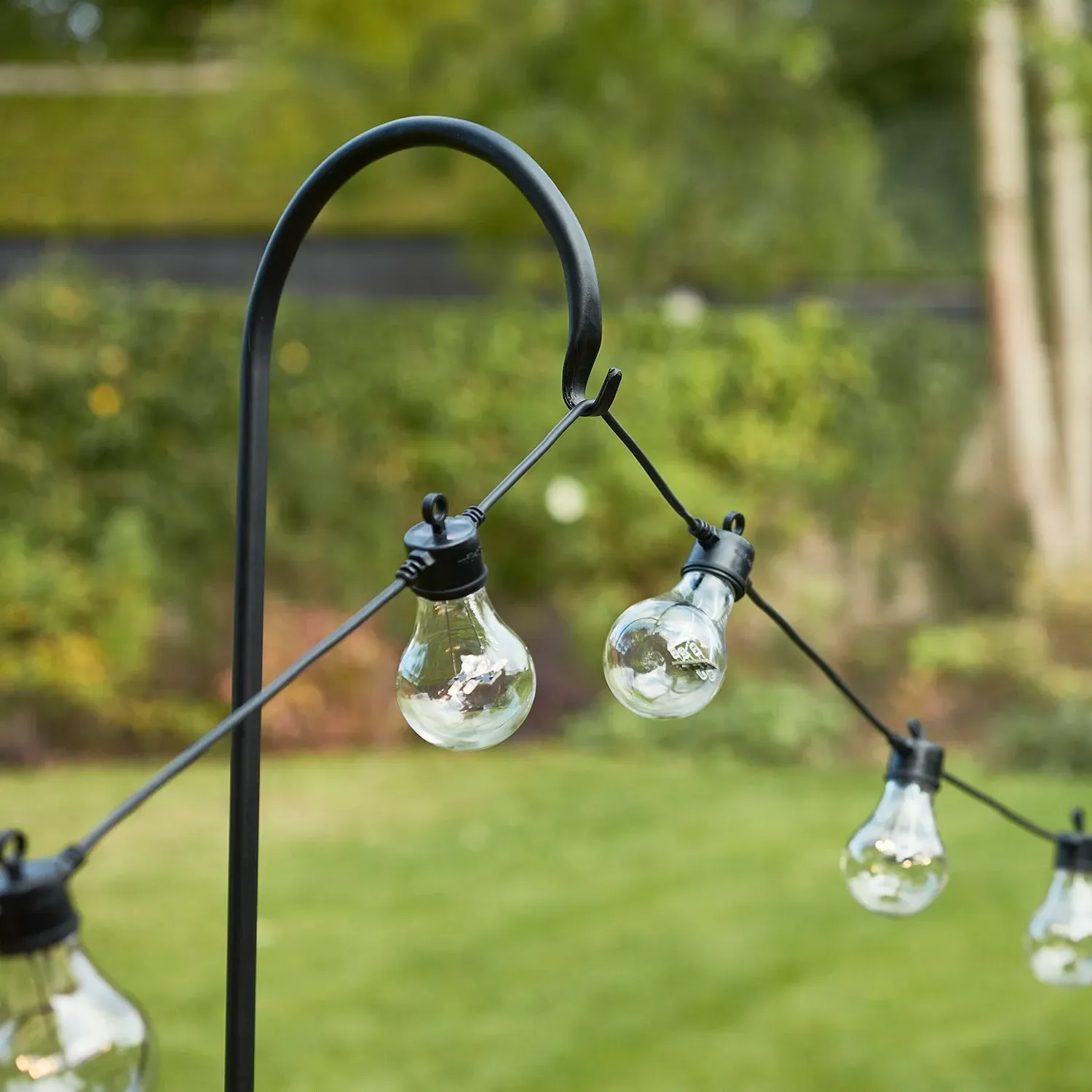 2-Piece Shepherd's Hook Pole Set - Black
