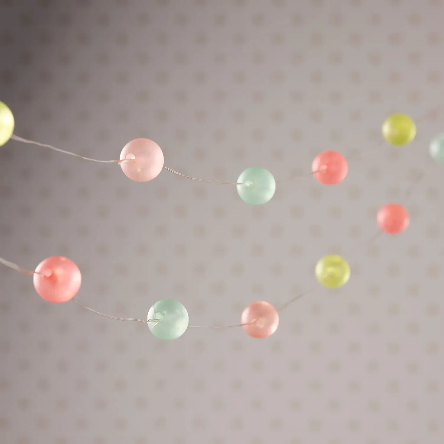 20 Ball LED Micro Lights - Pastel, Wire