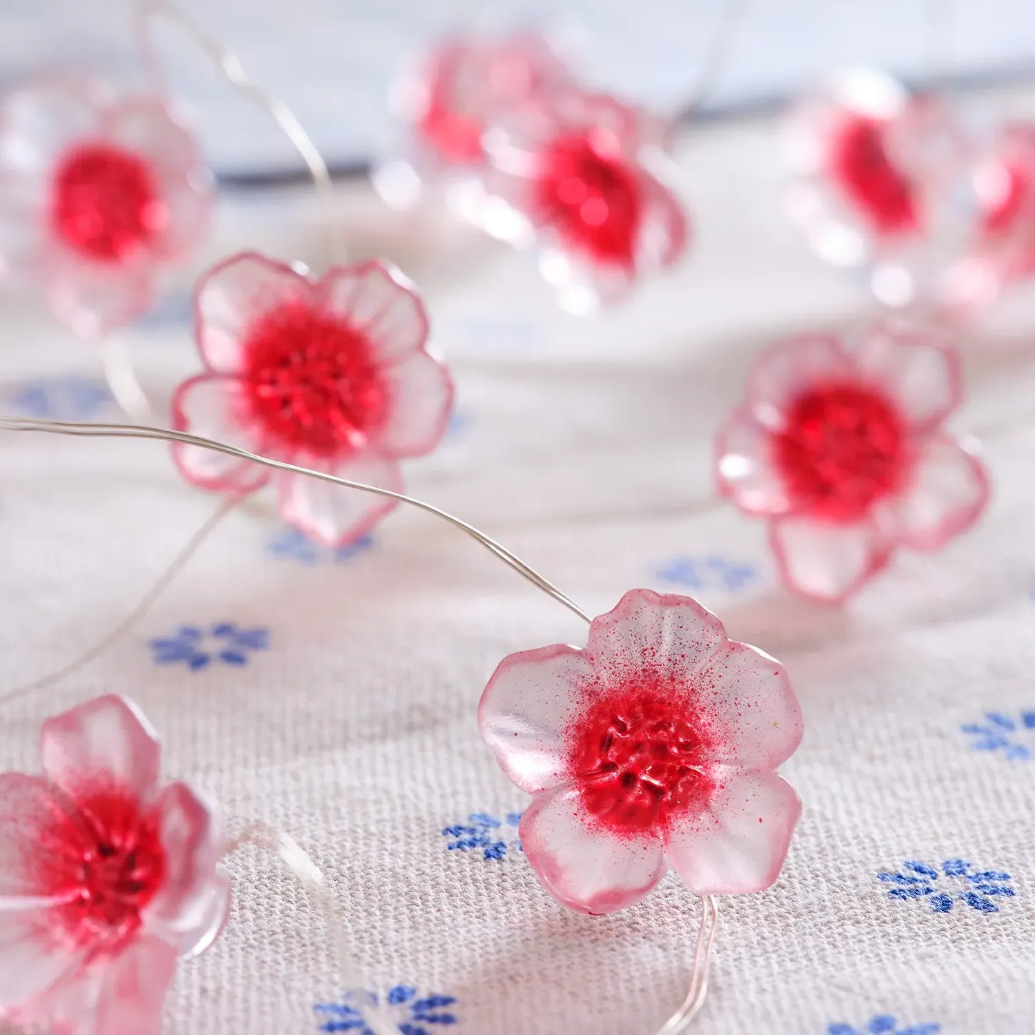 20 Blossom Flower LED Micro Lights - Pink