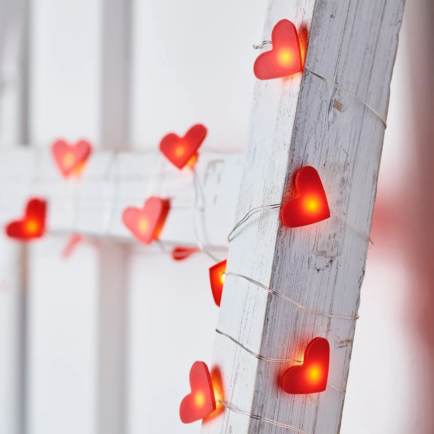 20-Heart Fairy Lights with Timer - Warm White image