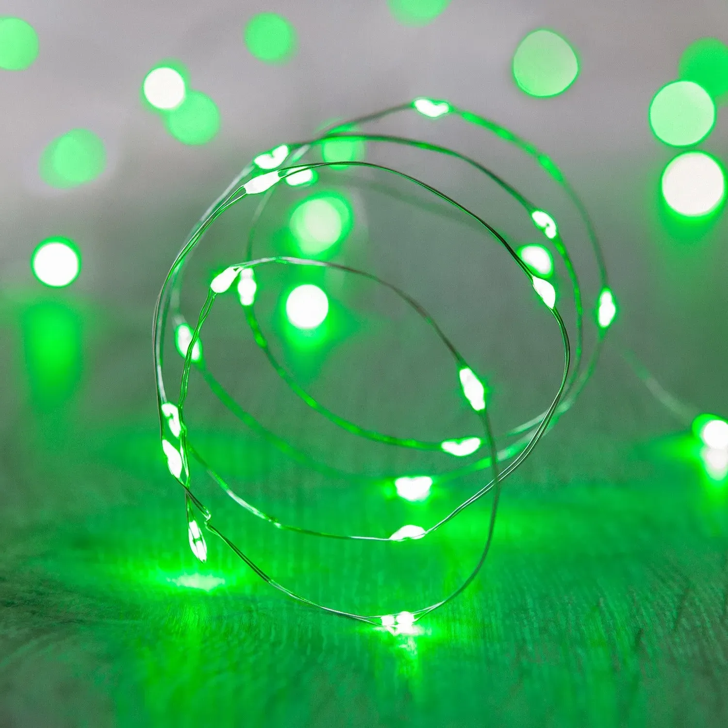 20 LED Micro Fairy Lights - Green image