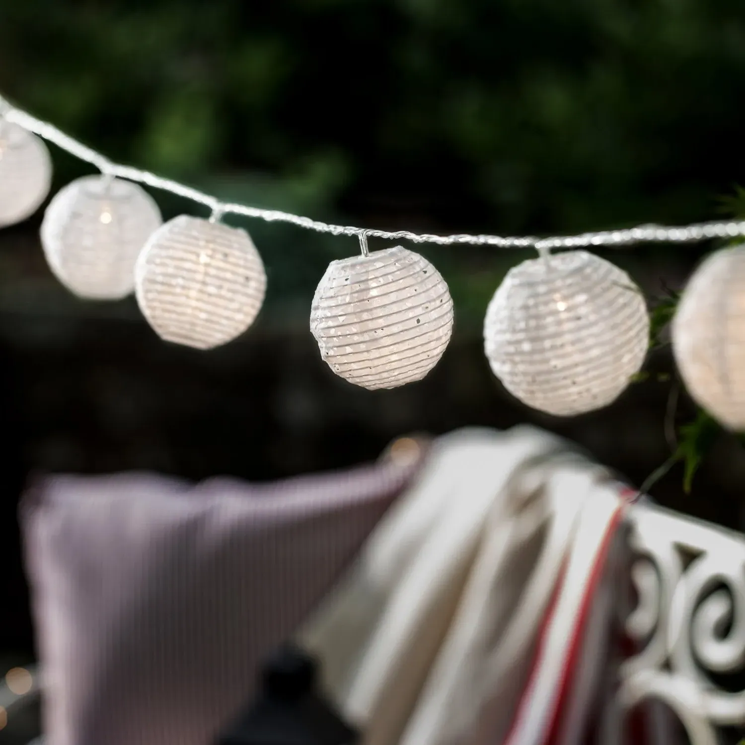 20-Light Lantern String Lights - Warm White, PVC image