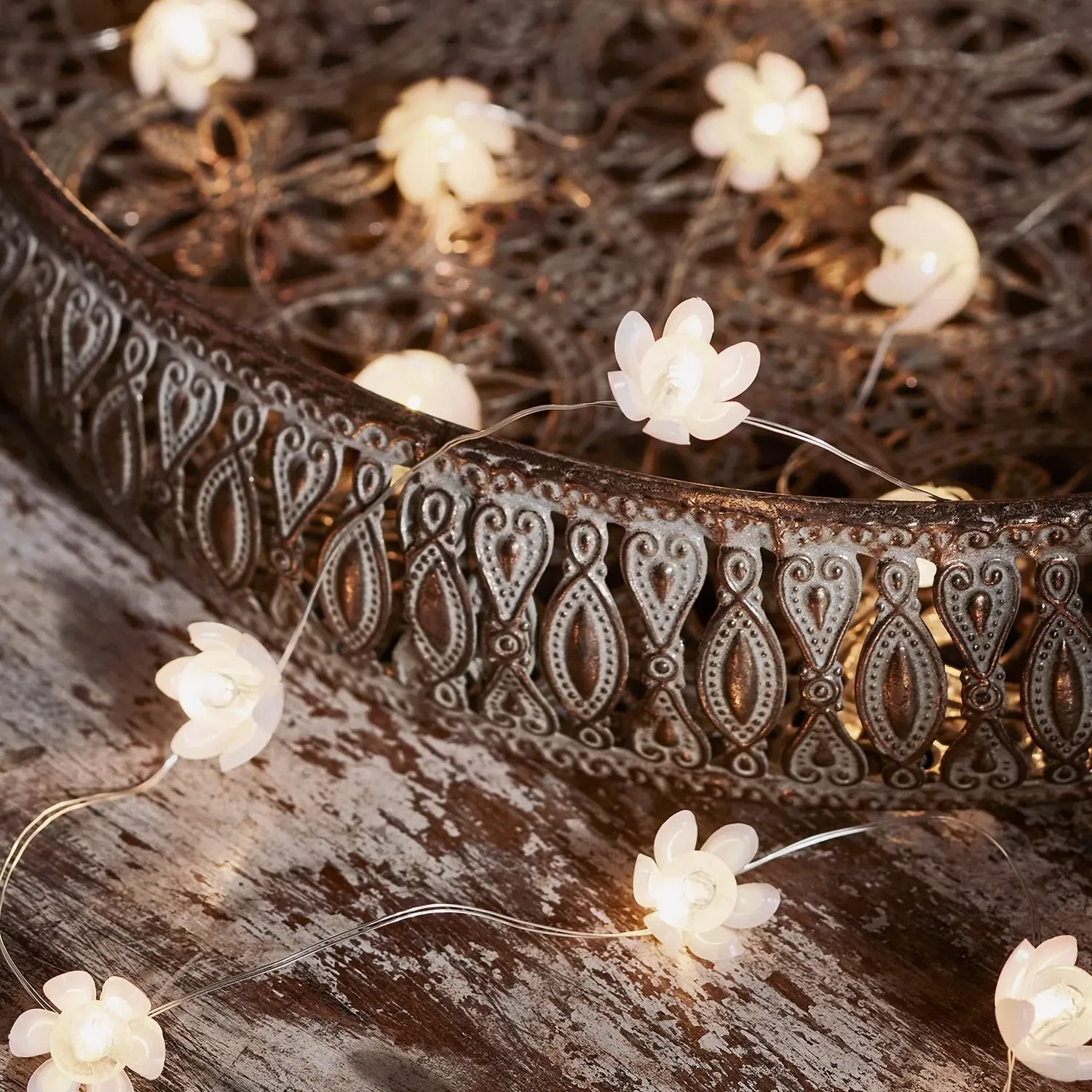 20-Light Lotus Fairy String Lights - Warm White image