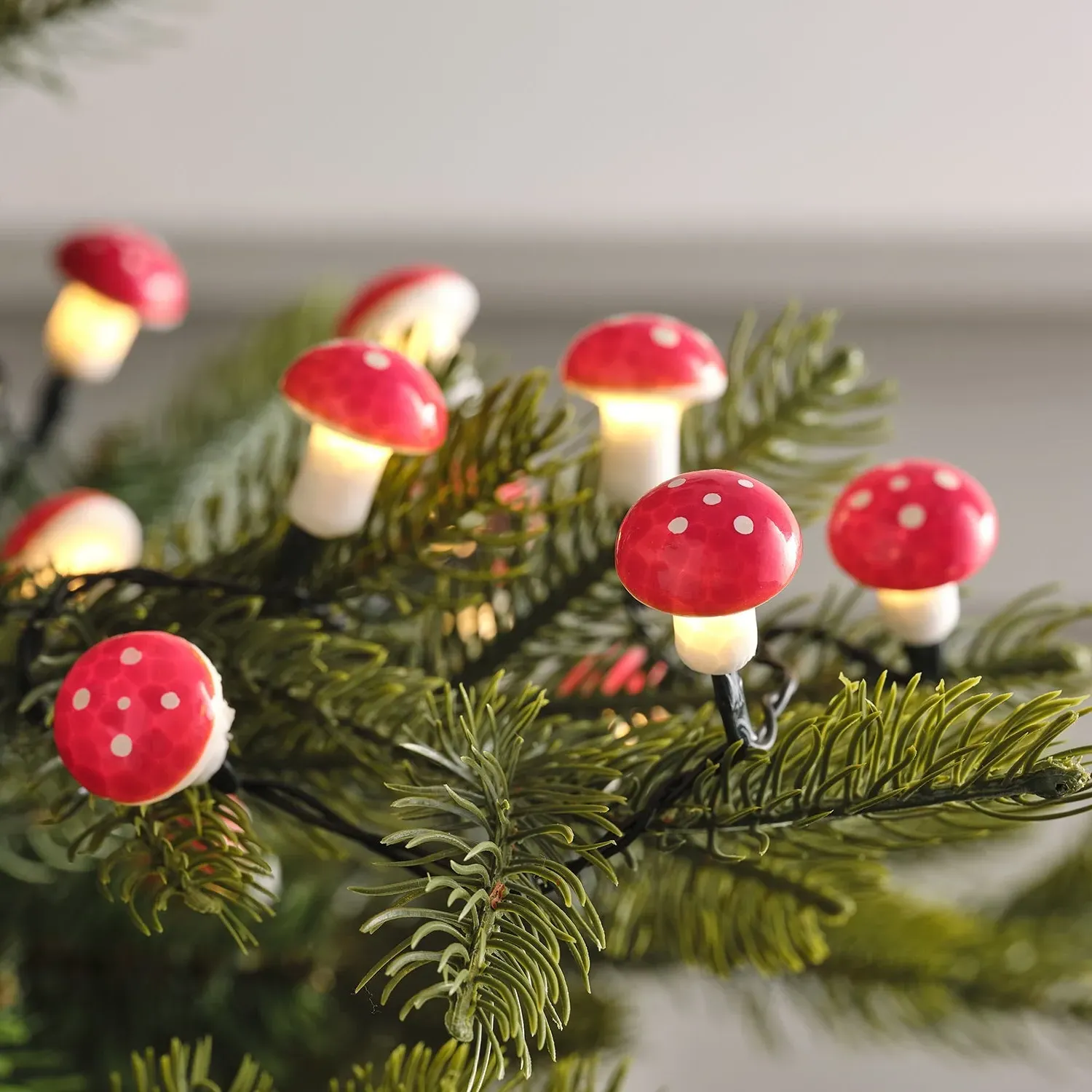 20-Light Mushroom LED String Lights - Warm White image