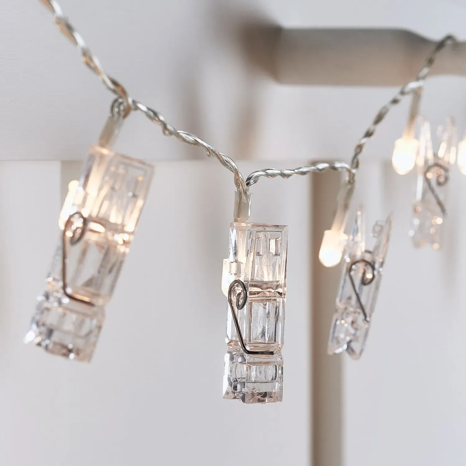 20 Peg Fairy Lights with Timer - Clear, LED