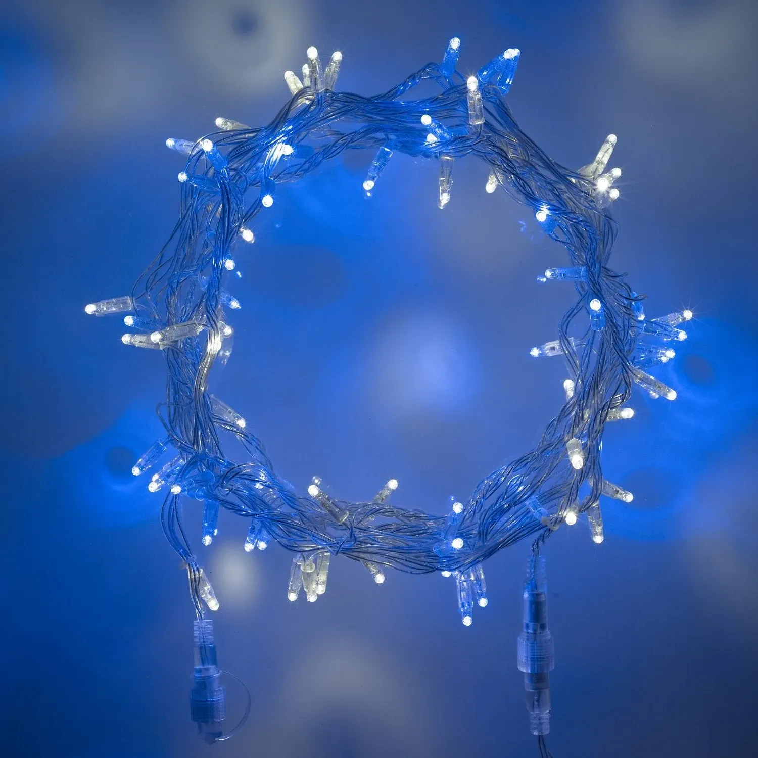 20m Connectable Fairy Lights - Blue, Clear Cable