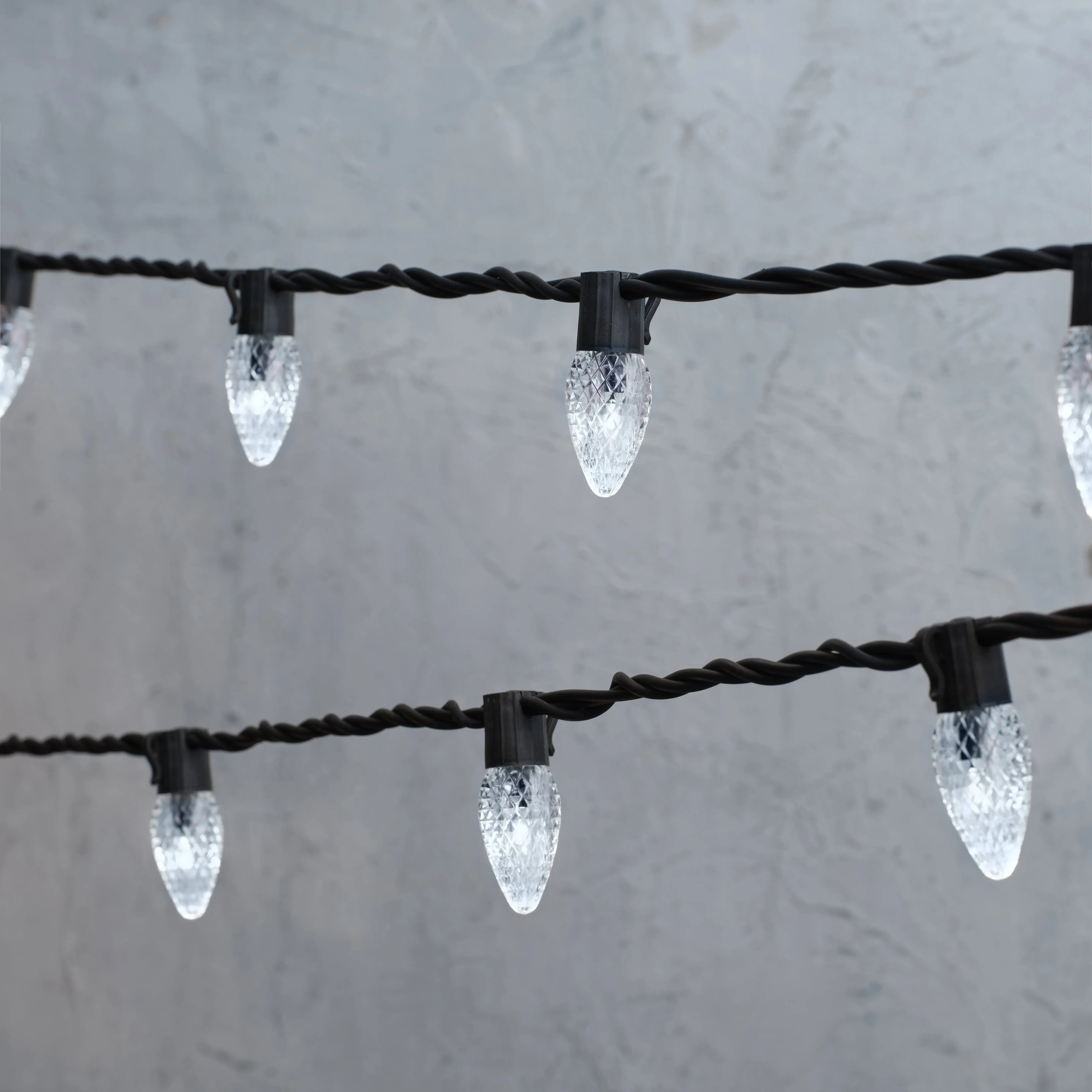 25-Light C9 Fairy Lights Connectable - White