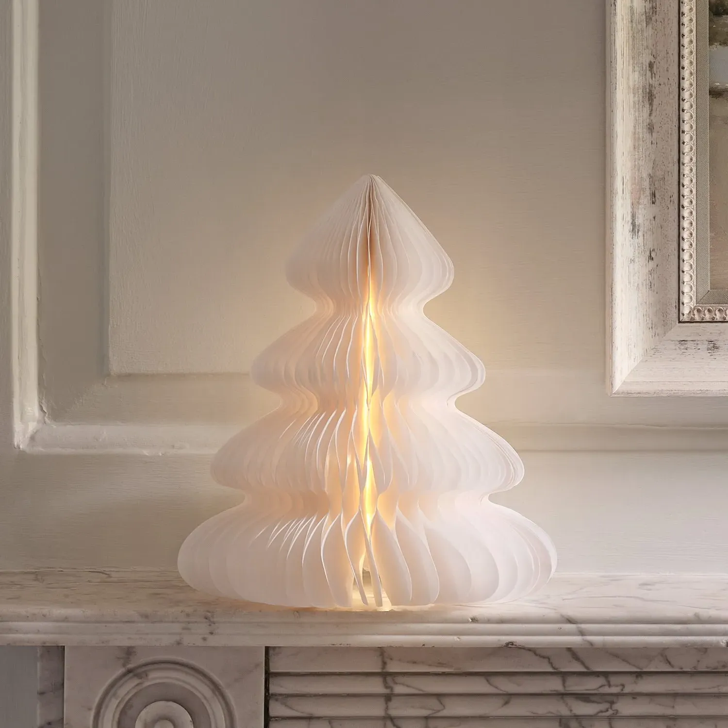 28cm Paper Christmas Tree LED - Warm White image