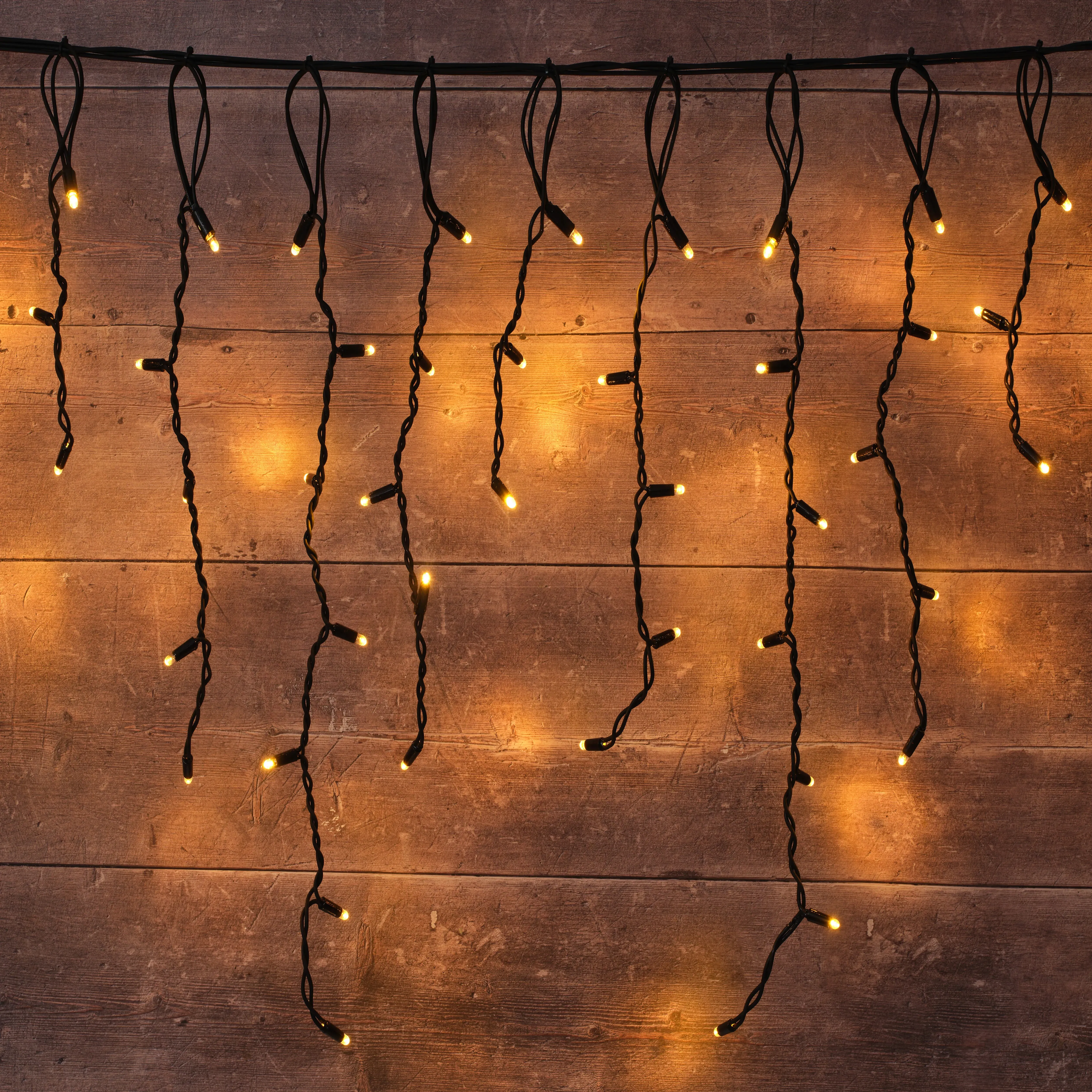 2m Connectable Icicle Lights - Warm White, LED
