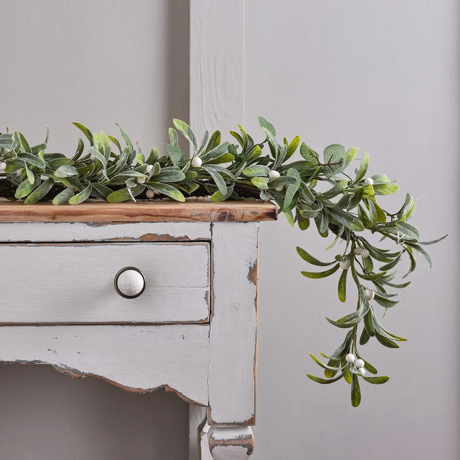 2m Pre-Lit Christmas Garland - Green, Eucalyptus