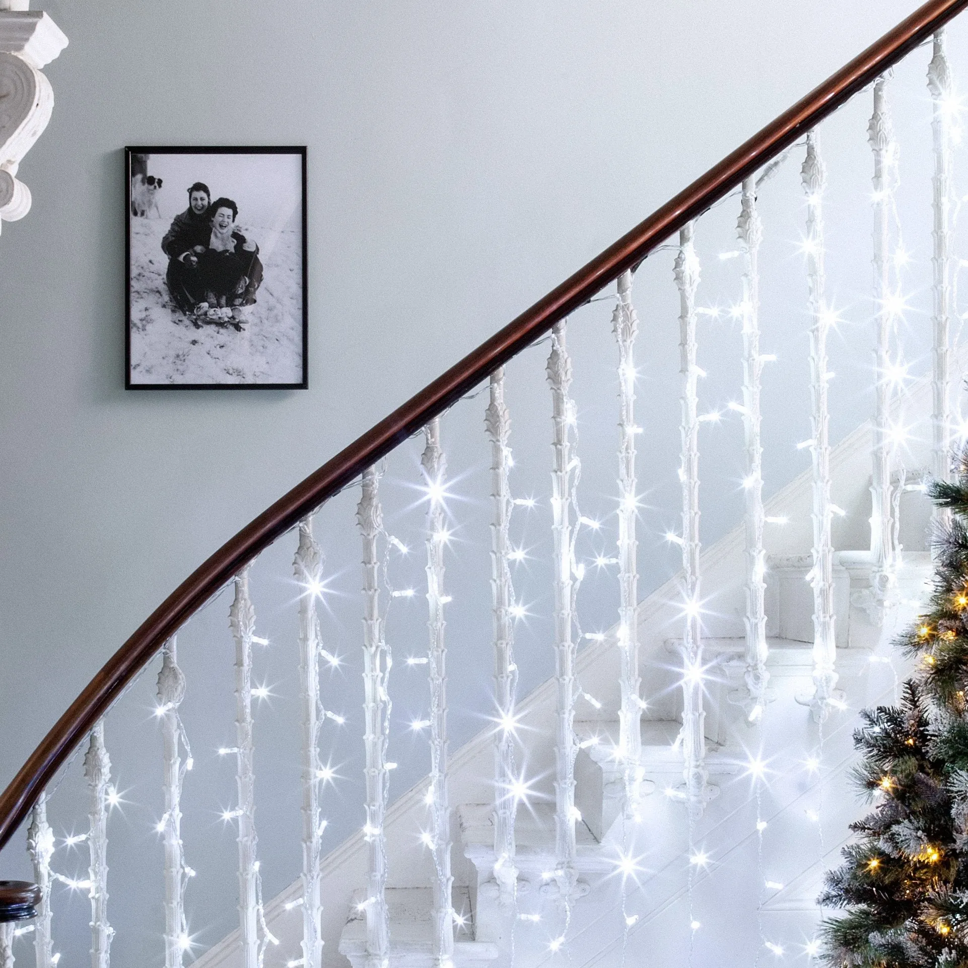 2m x 2m Curtain Lights Connectable - White