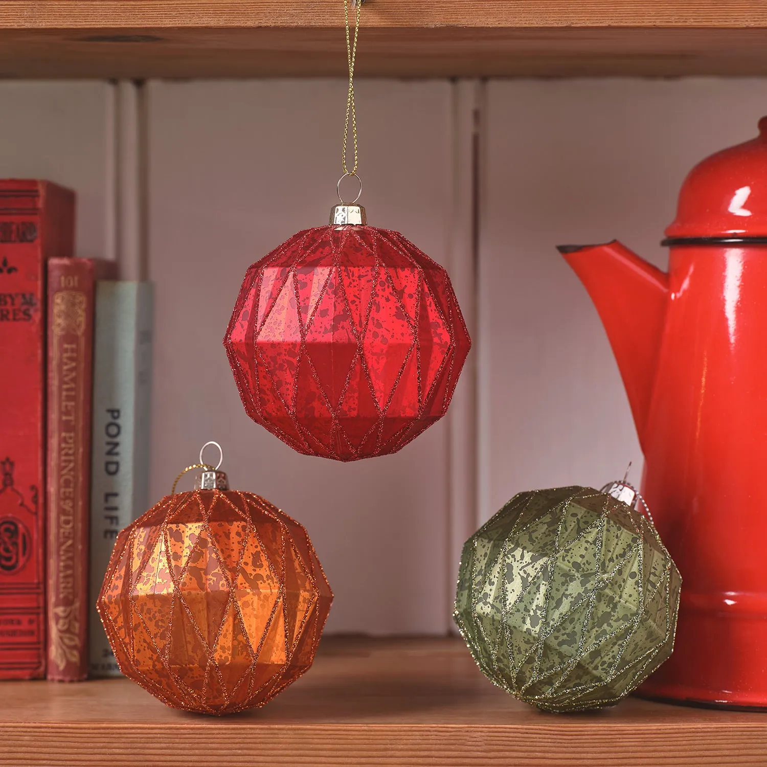 3-Piece Christmas Baubles Set - Matte, Acetate image
