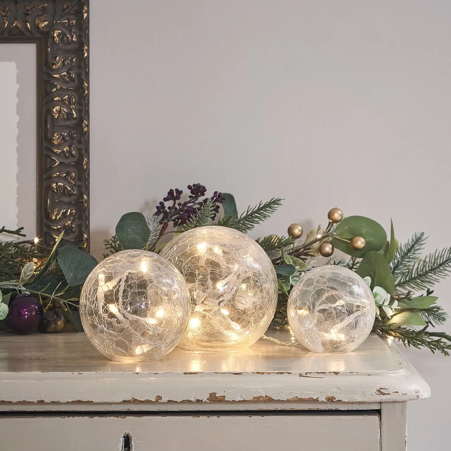 3-Piece Glass Orb Light Set - Clear Glass image