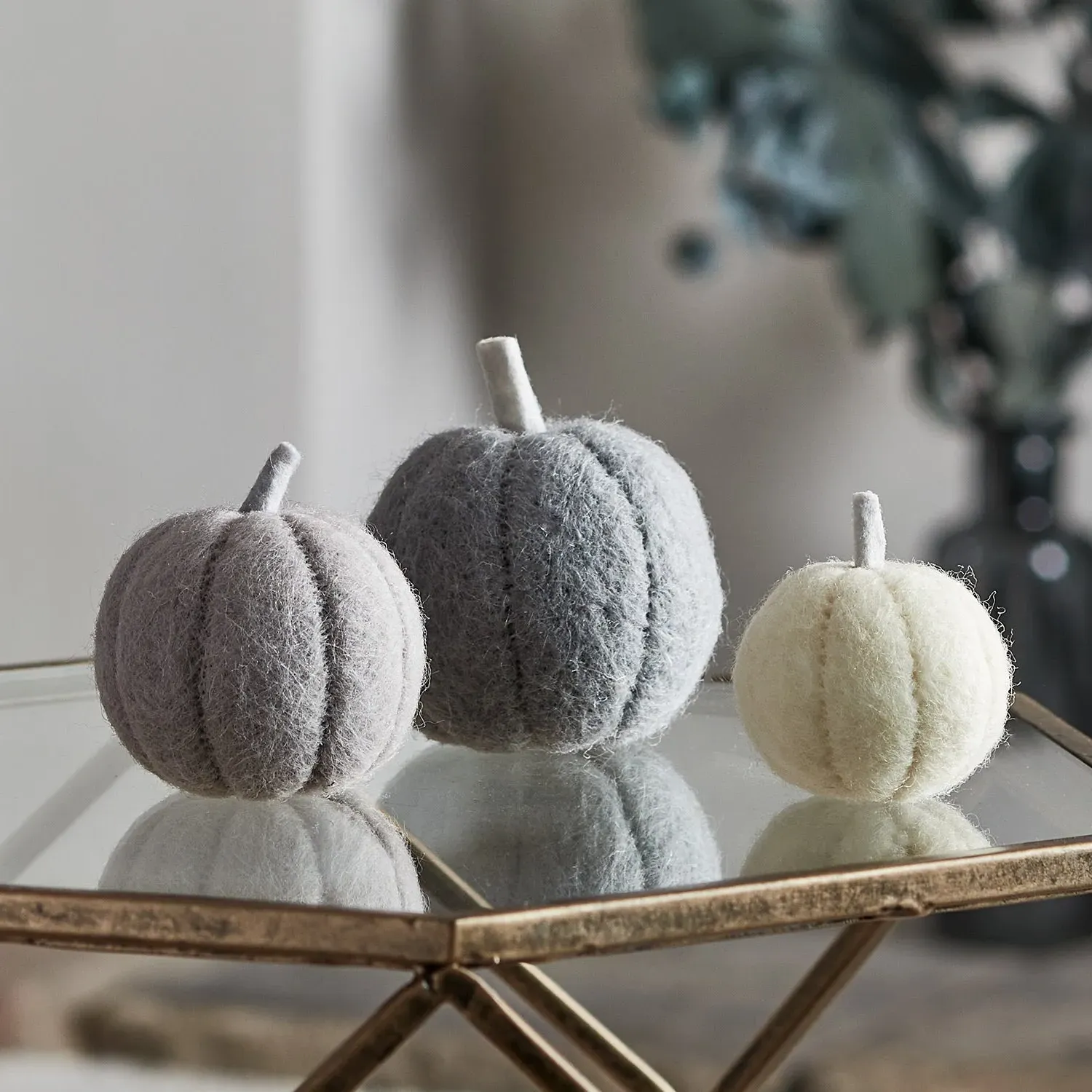 3-Piece Pumpkin Decorations - Neutral, Felt image