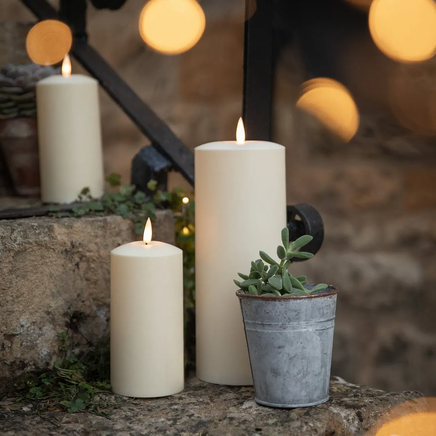 3-Piece Solar LED Candle Set - Warm White