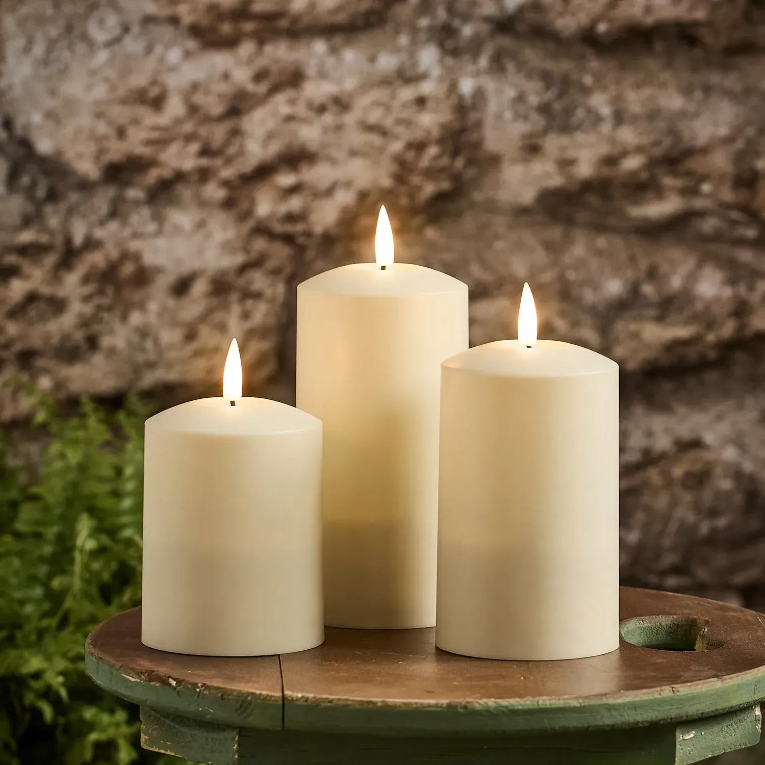 3-Piece Solar LED Candle Set - Warm White image