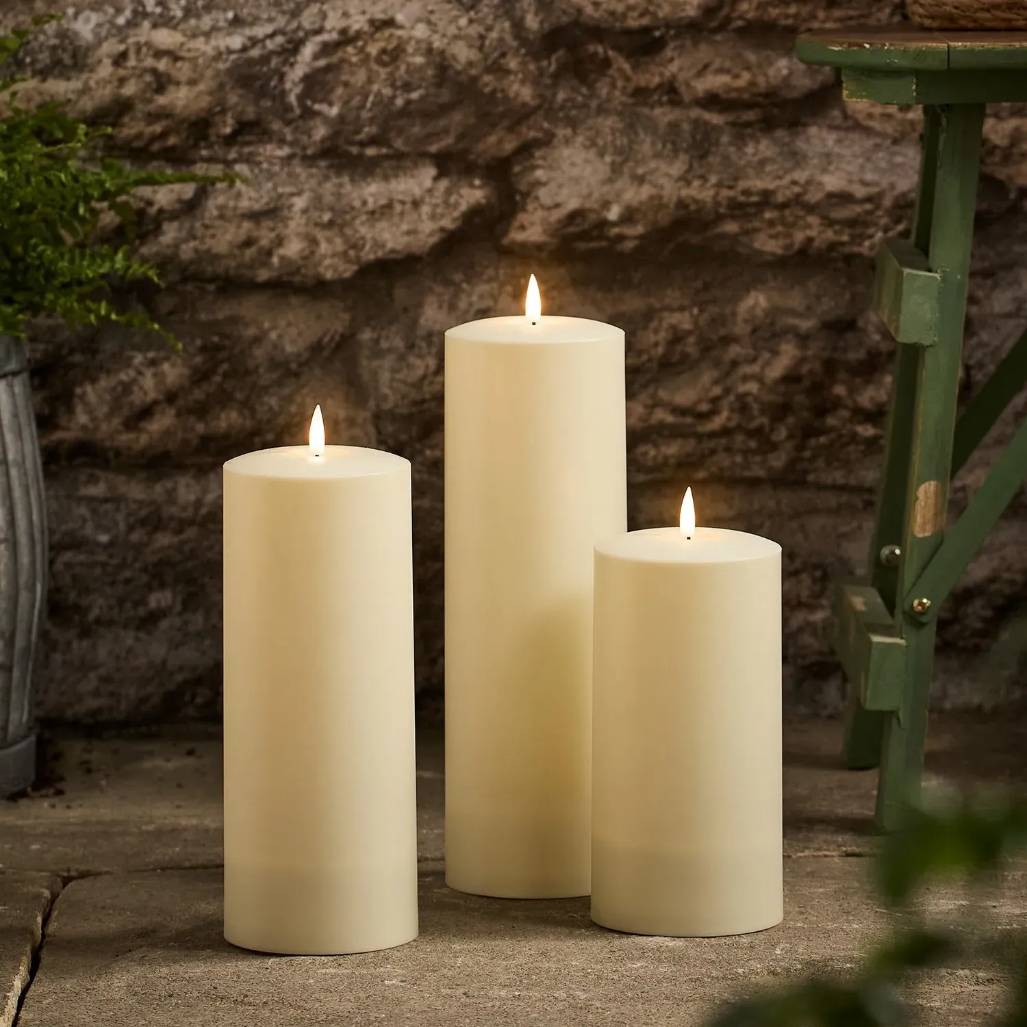 3-Piece Solar LED Candle Set - Warm White image