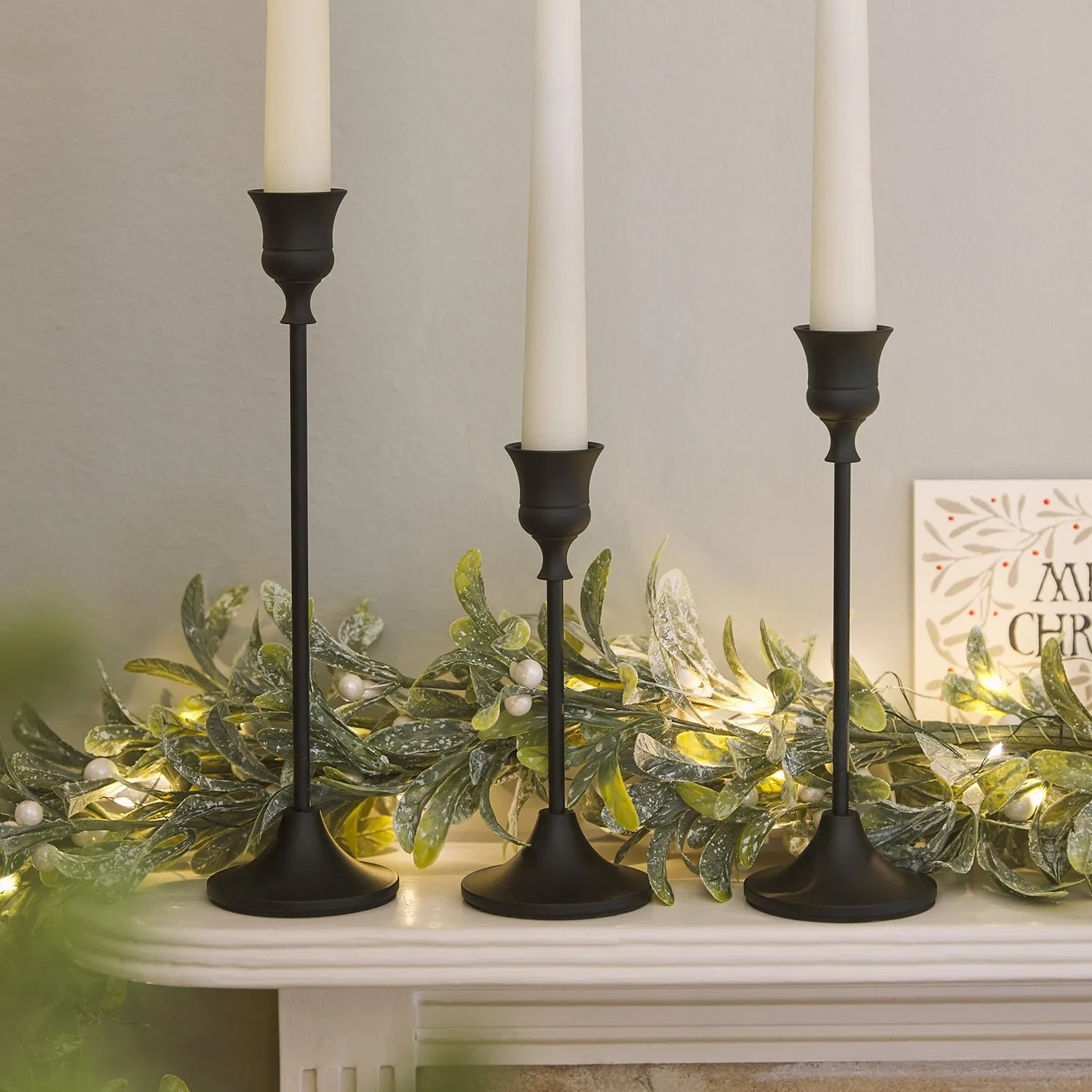 3-Piece Taper Candlestick Holders - Black
