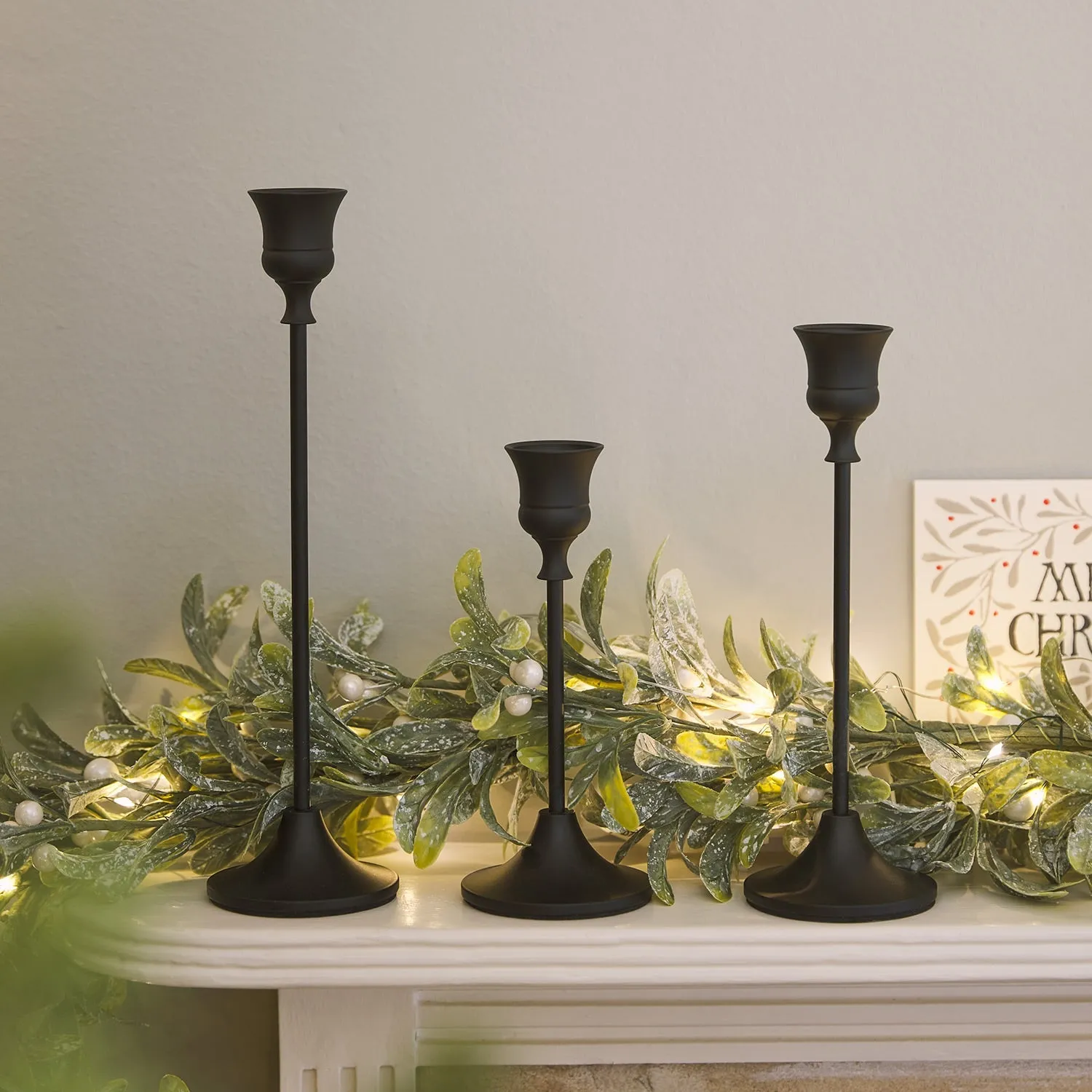 3-Piece Taper Candlestick Holders - Black image