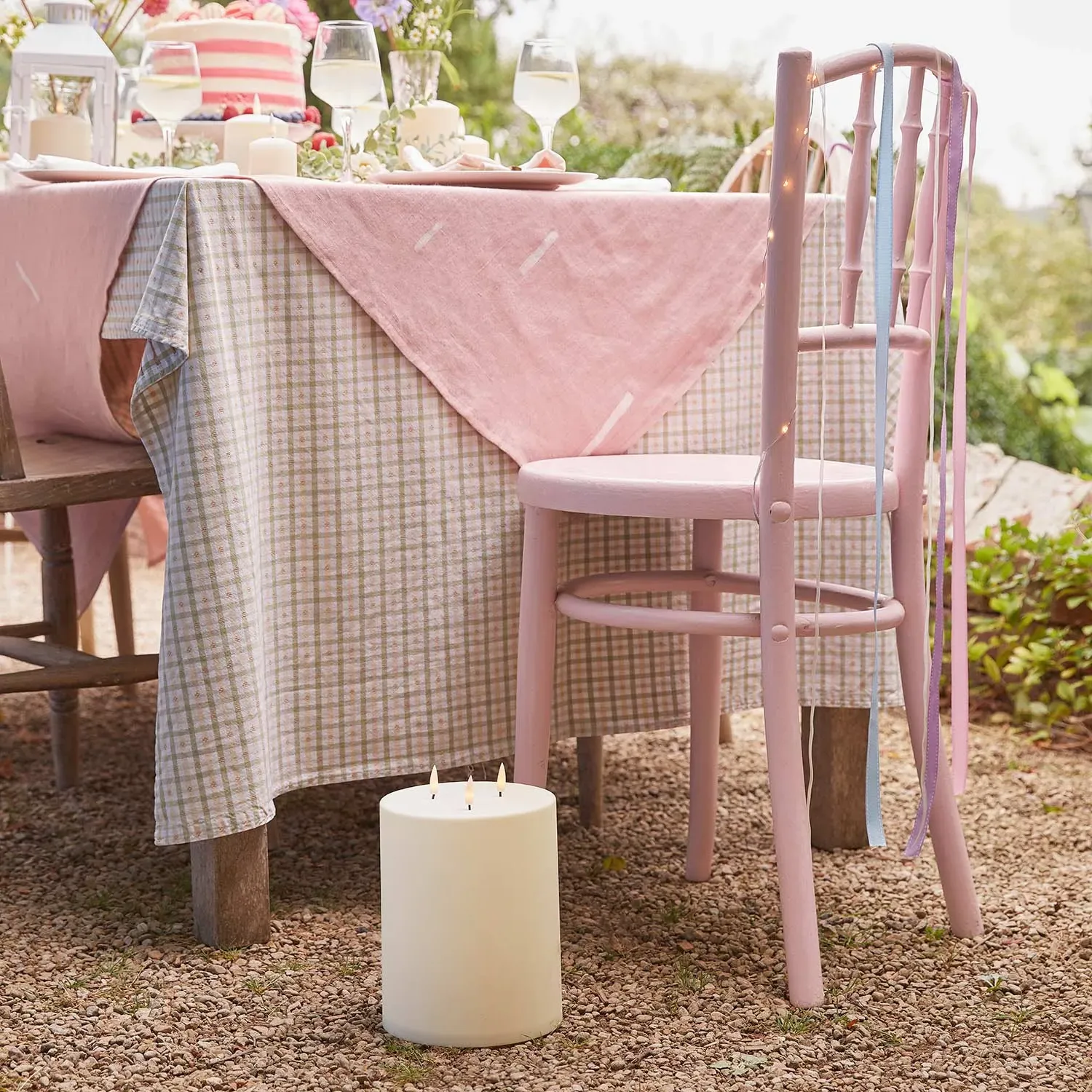 3-Wick Outdoor Candle 20cm - Ivory, Plastic