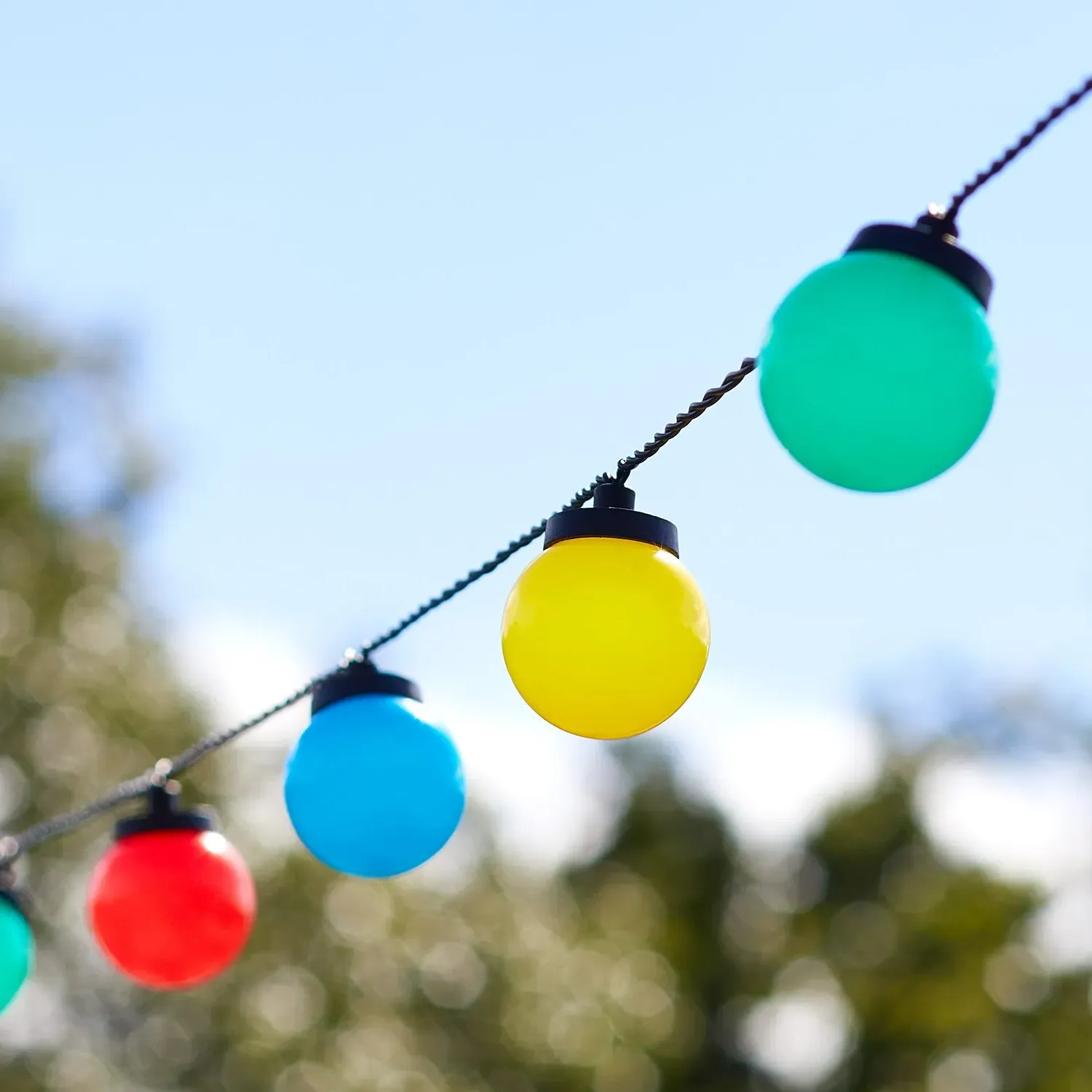 30-Bulb Festoon Lights with Timer - Multi Coloured