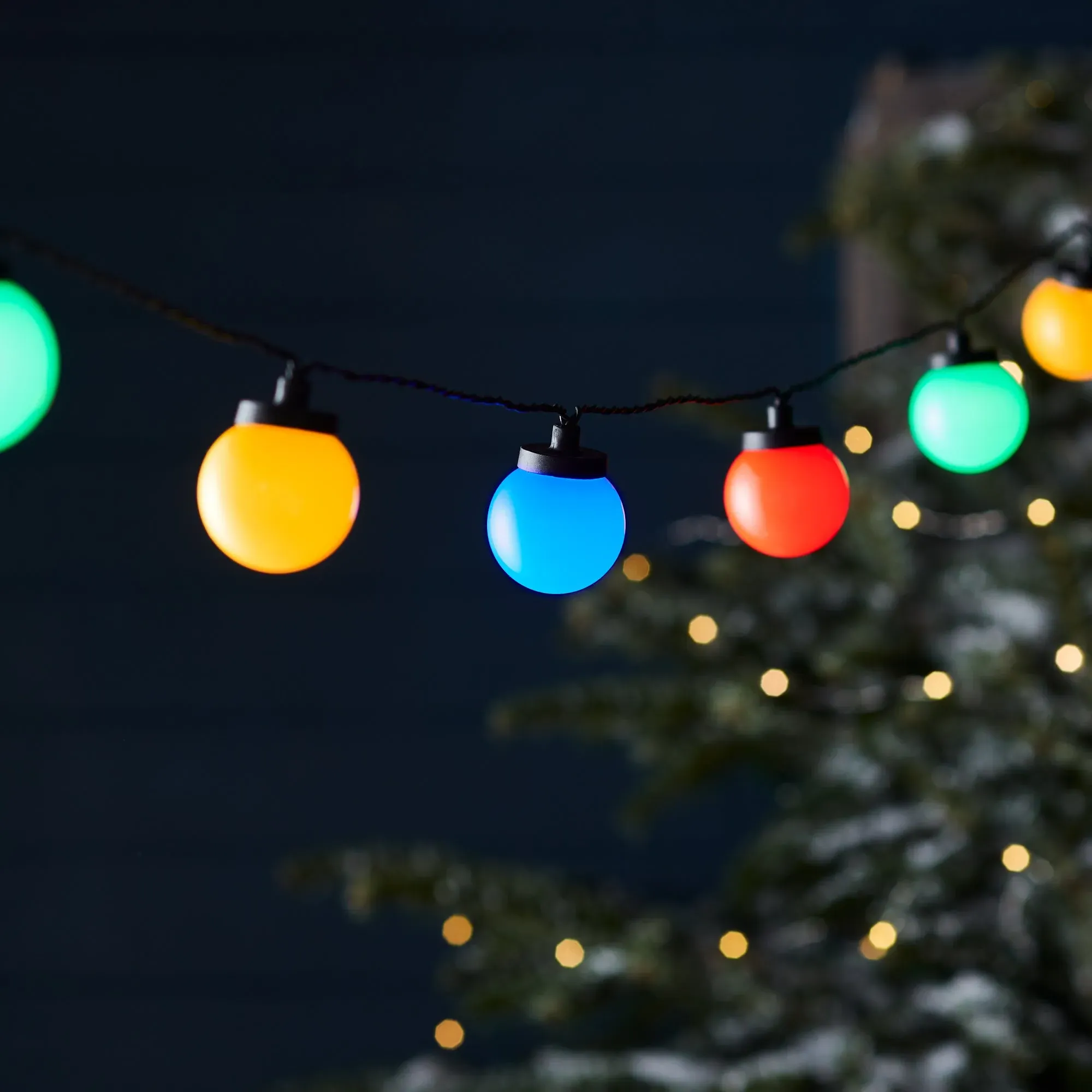 30-Bulb Festoon Lights with Timer - Multi Coloured image