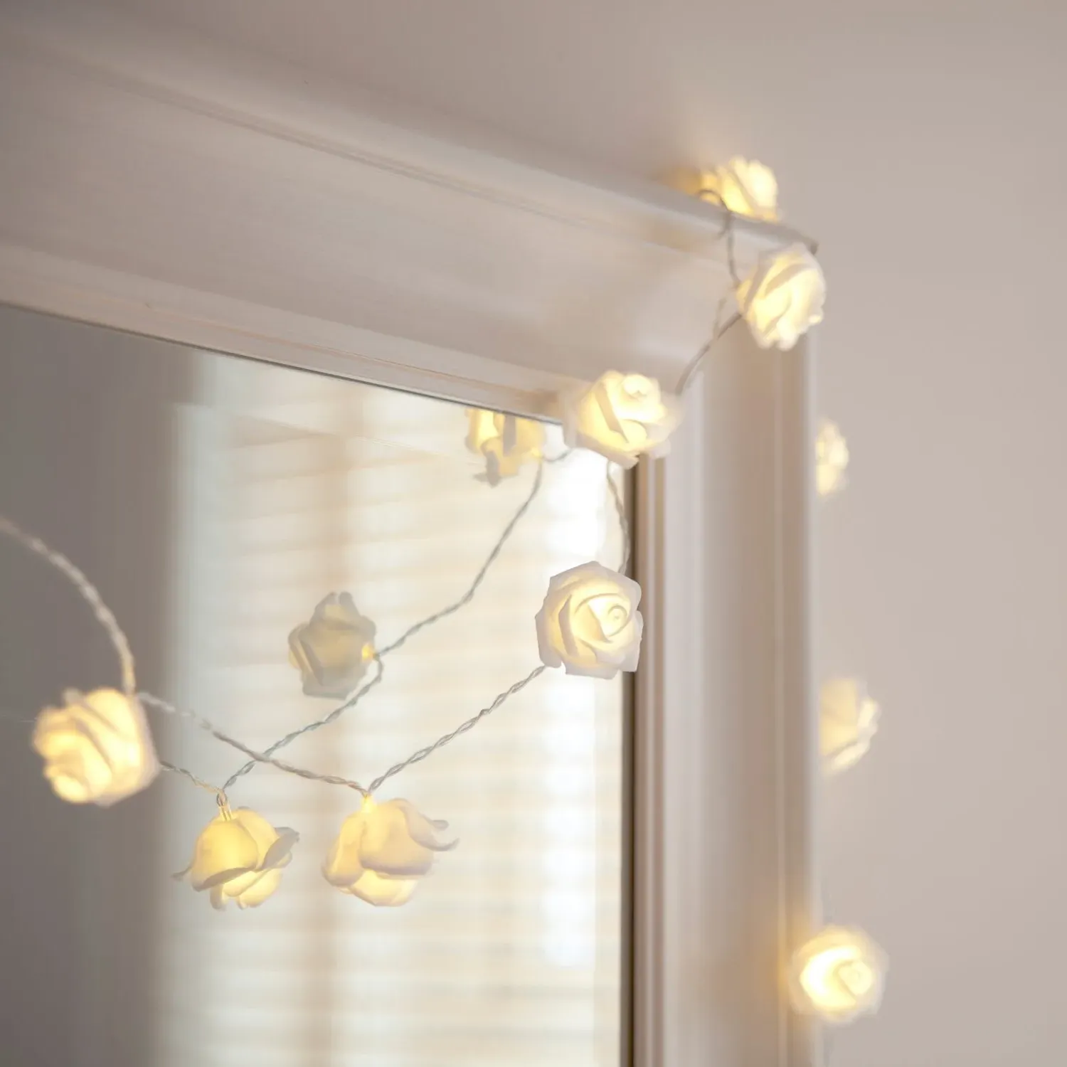 30-LED Rose Fairy Lights - Warm White, Foam