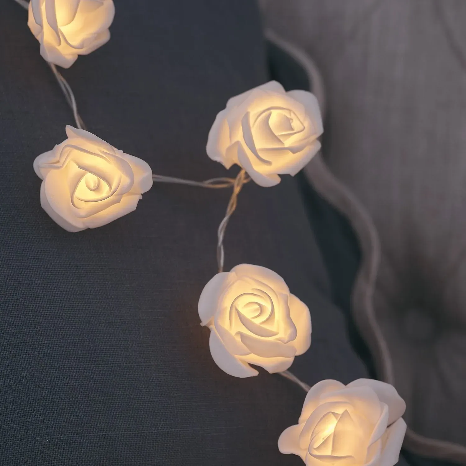 30-LED Rose Fairy Lights - Warm White, Foam