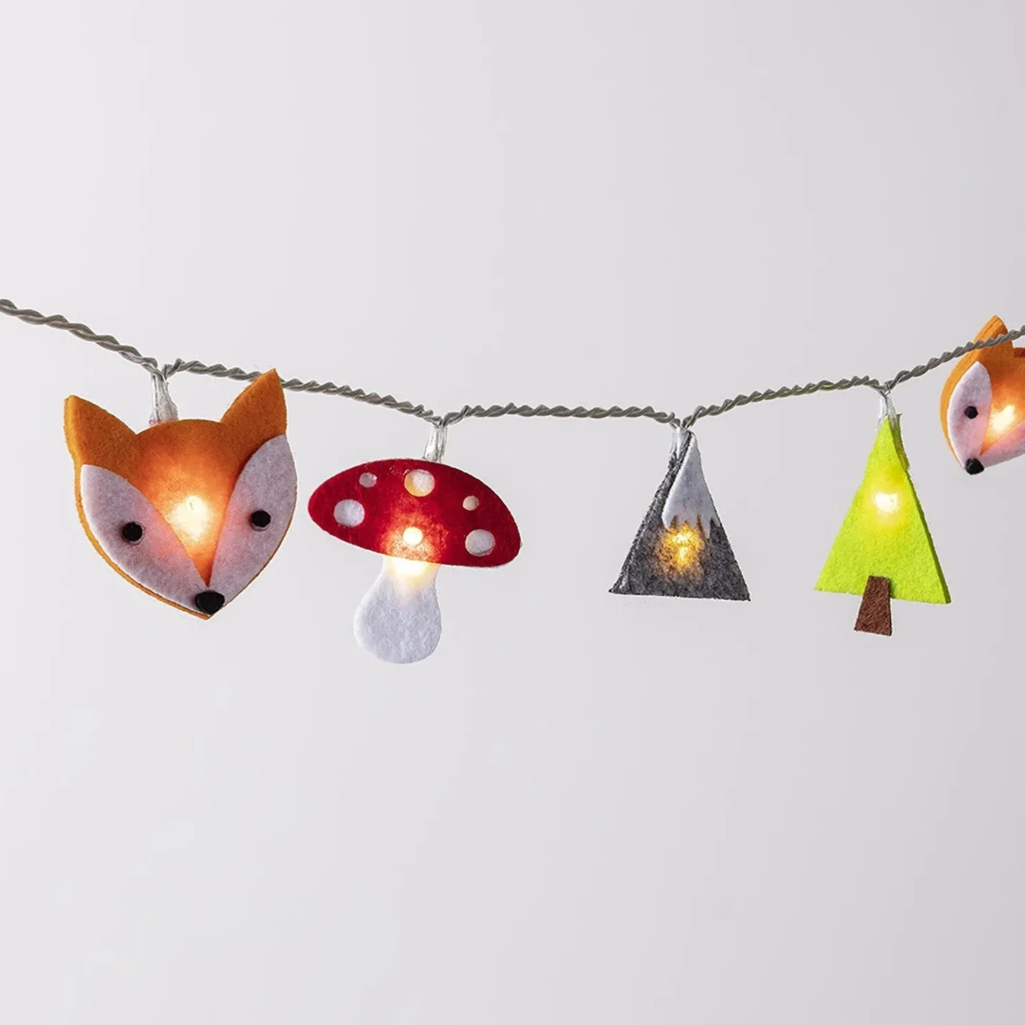 30-Light Woodland Fairy Lights - Warm White, Felt