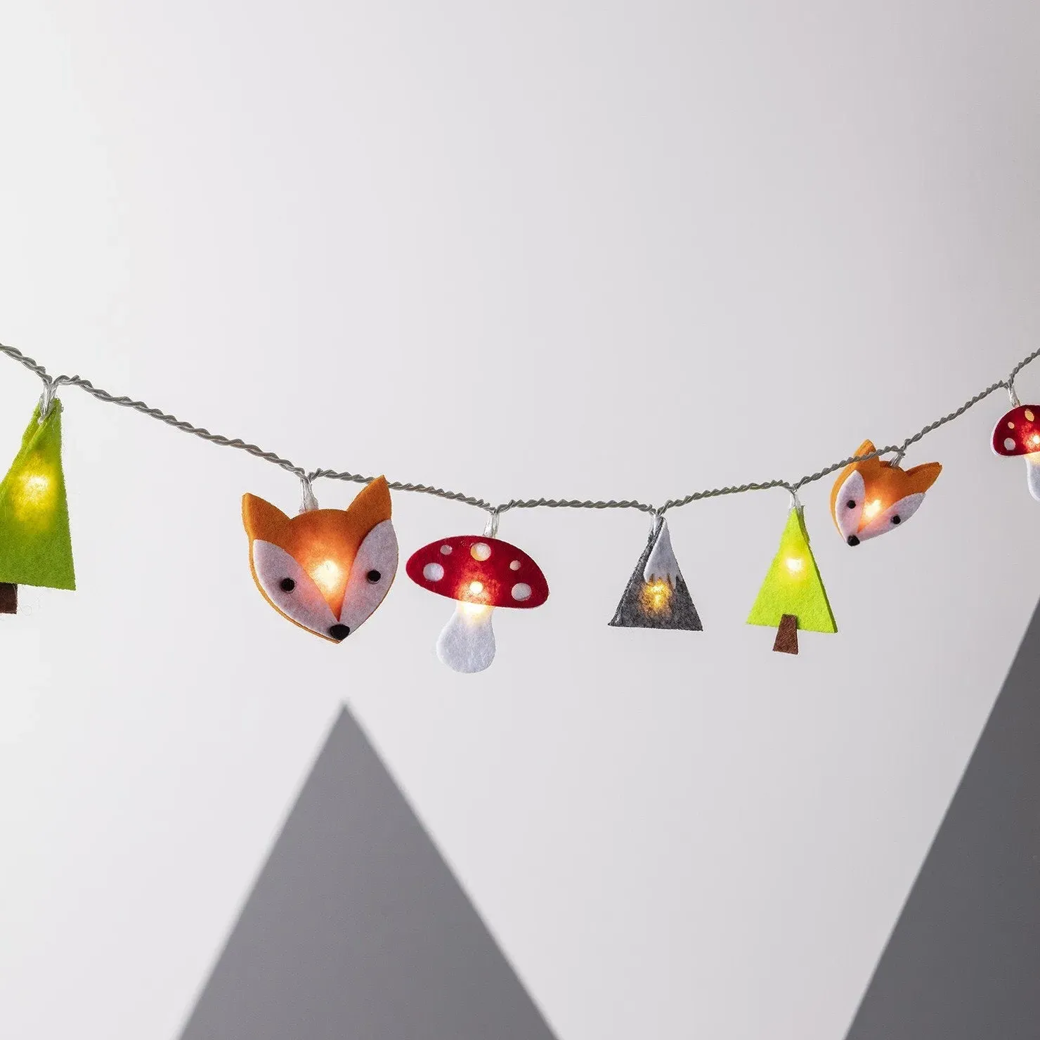 30-Light Woodland Fairy Lights - Warm White, Felt image