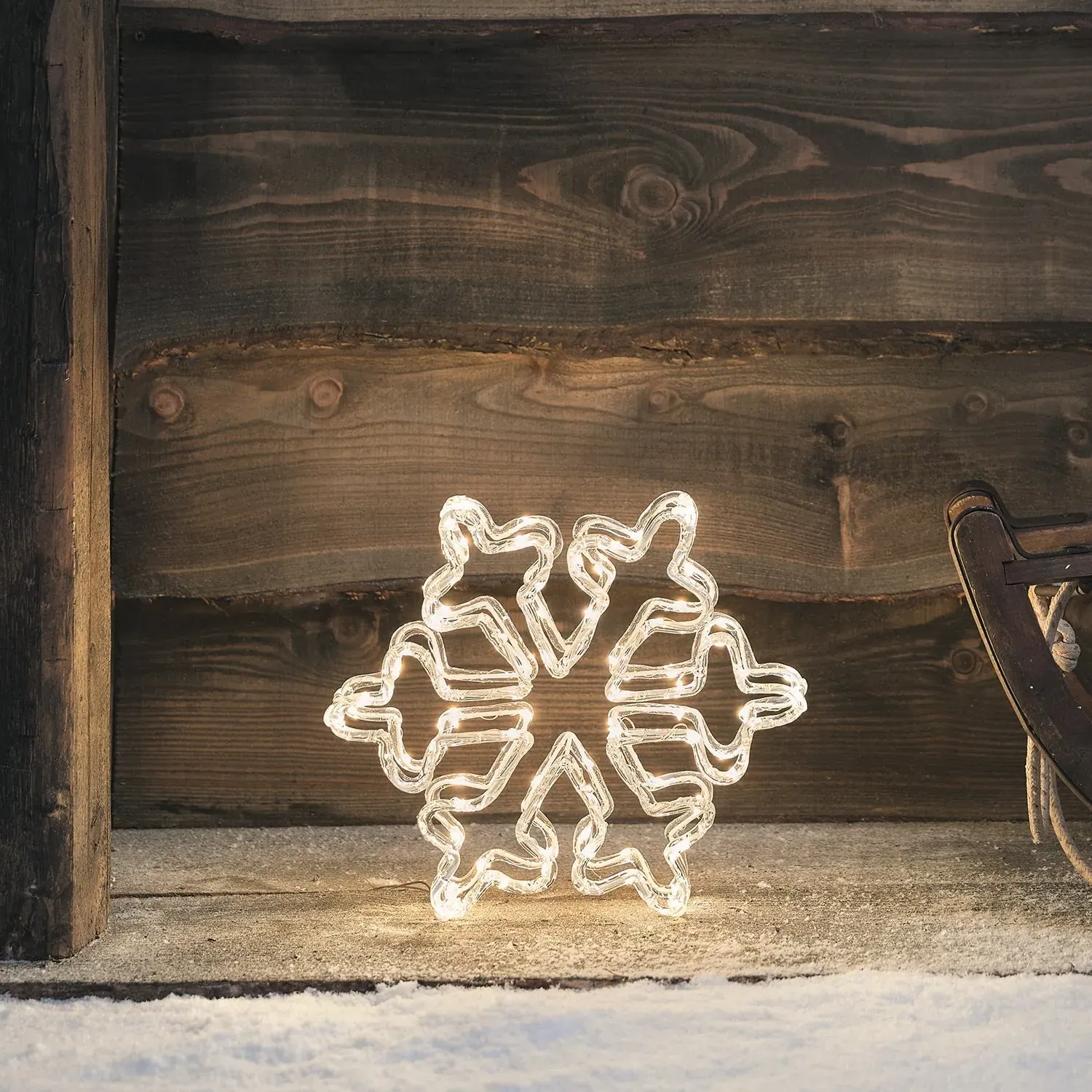 30cm LED Snowflake Light - Warm White, Acrylic image
