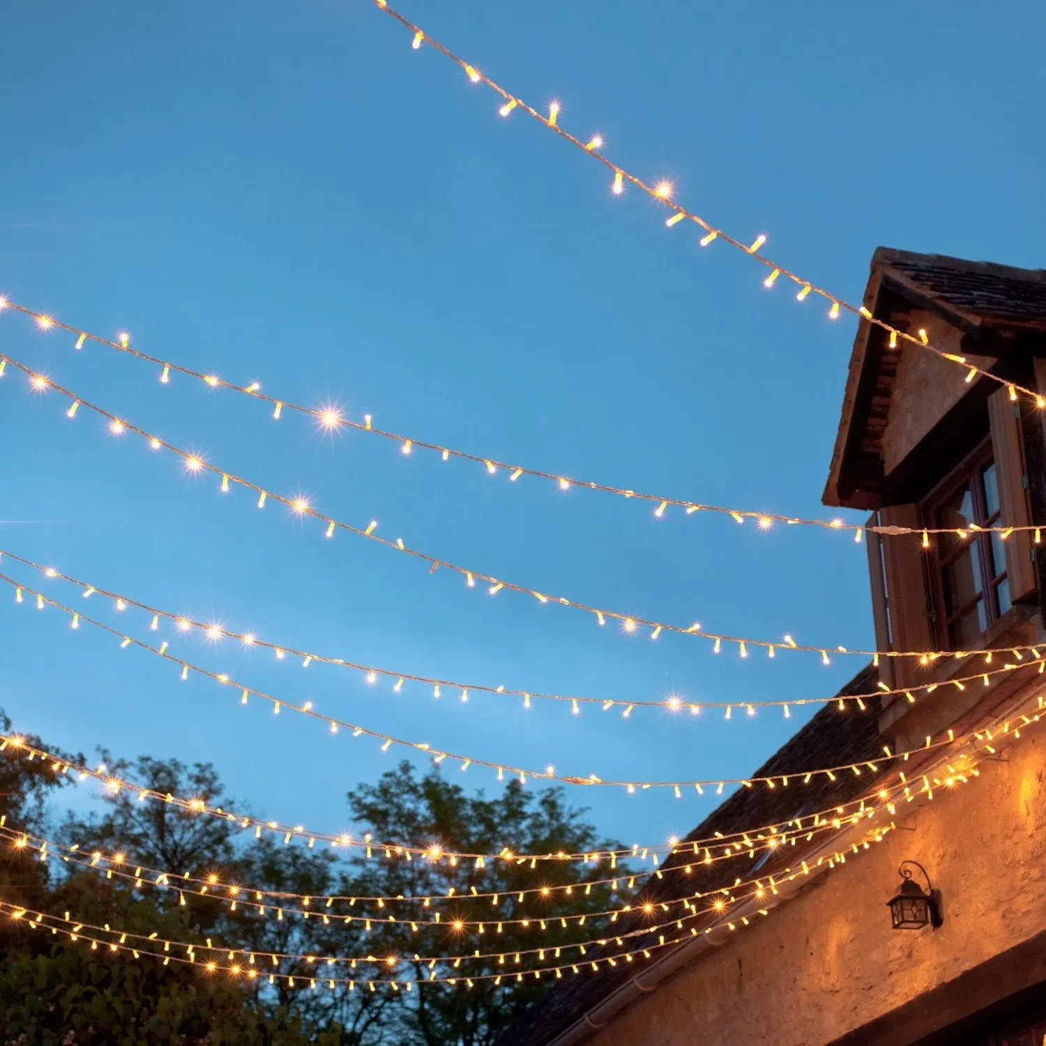 30m Connectable Fairy Lights - Warm White, Clear Cable