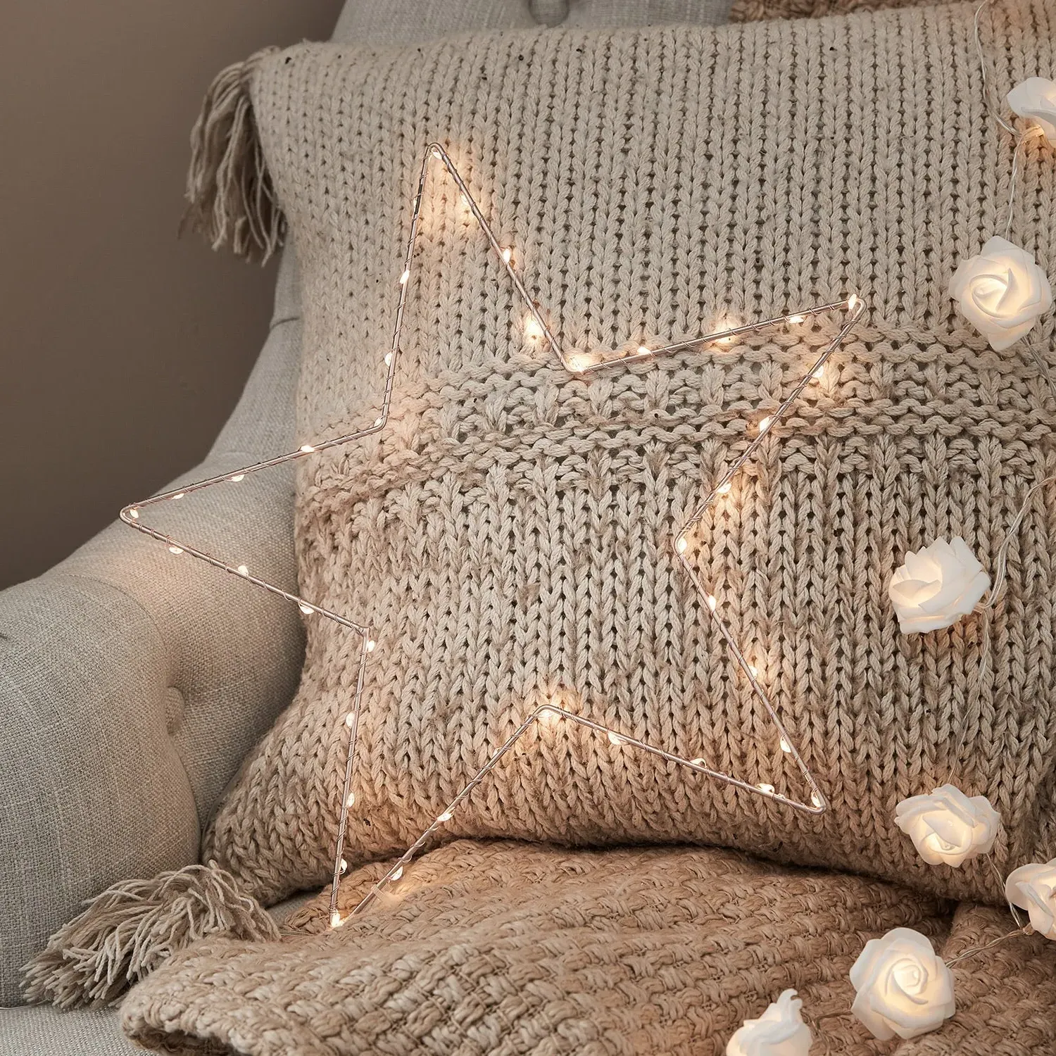 34cm Star Window Light - Rose Gold, LED