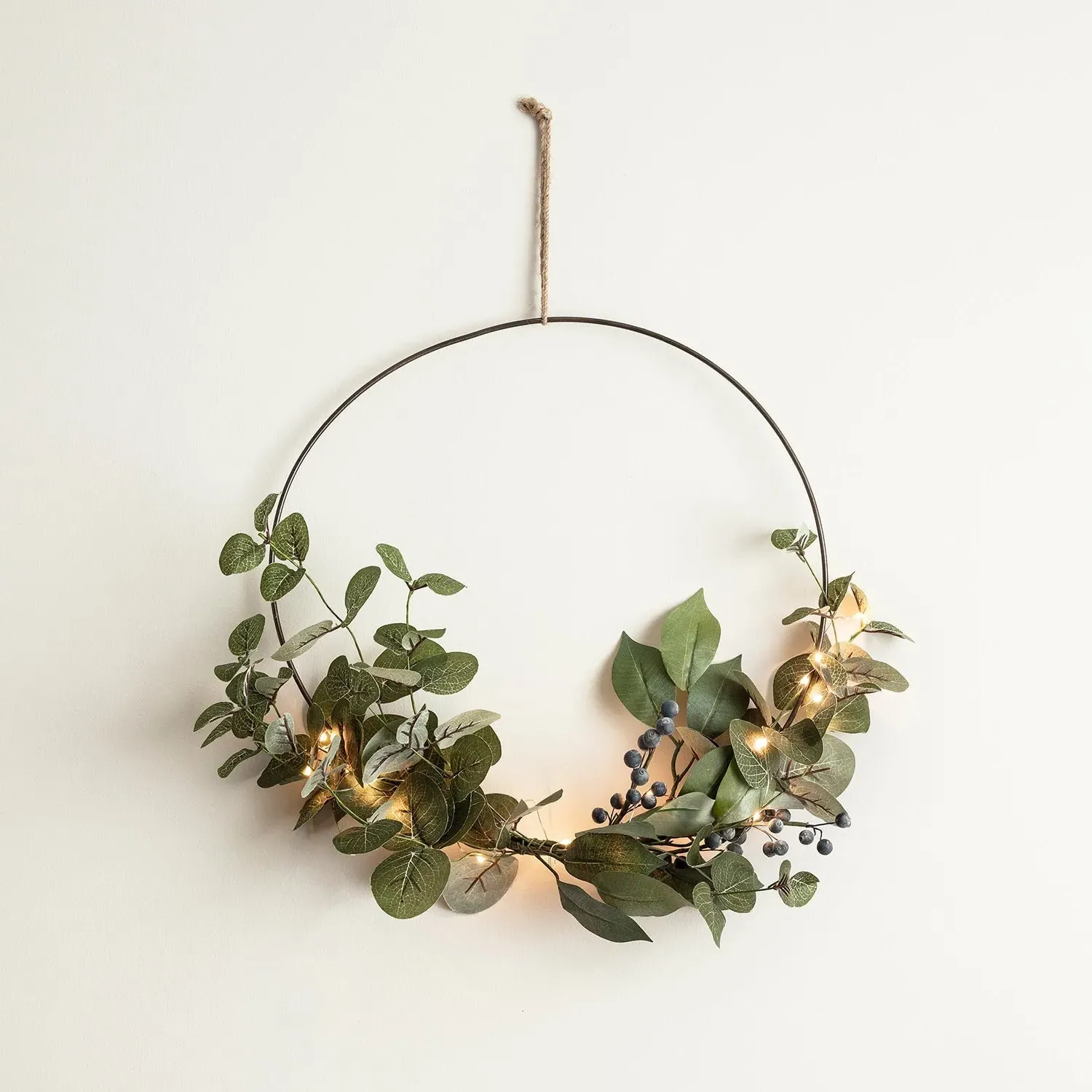 35cm Half Christmas Wreath Bundle - Eucalyptus