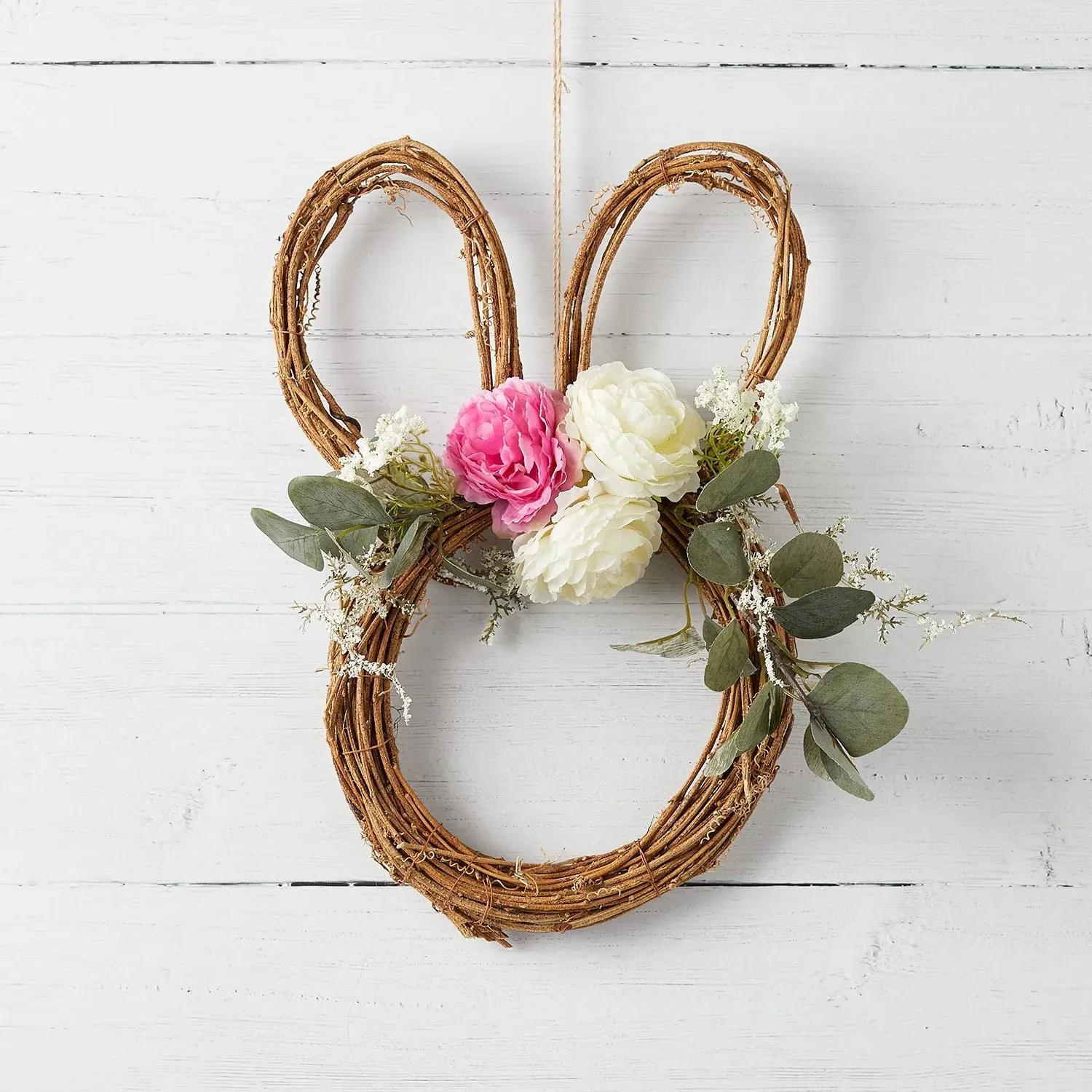 38cm Bunny Wreath Light Bundle - Warm White