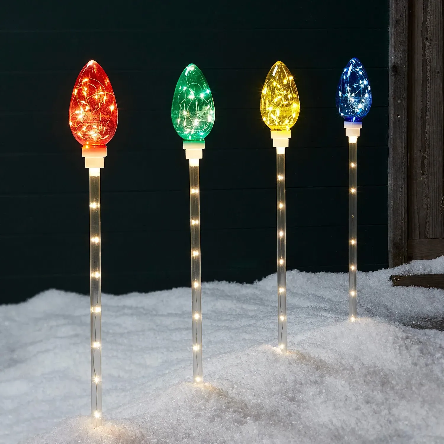 4-Pack Christmas Path Lights - Multi-Coloured