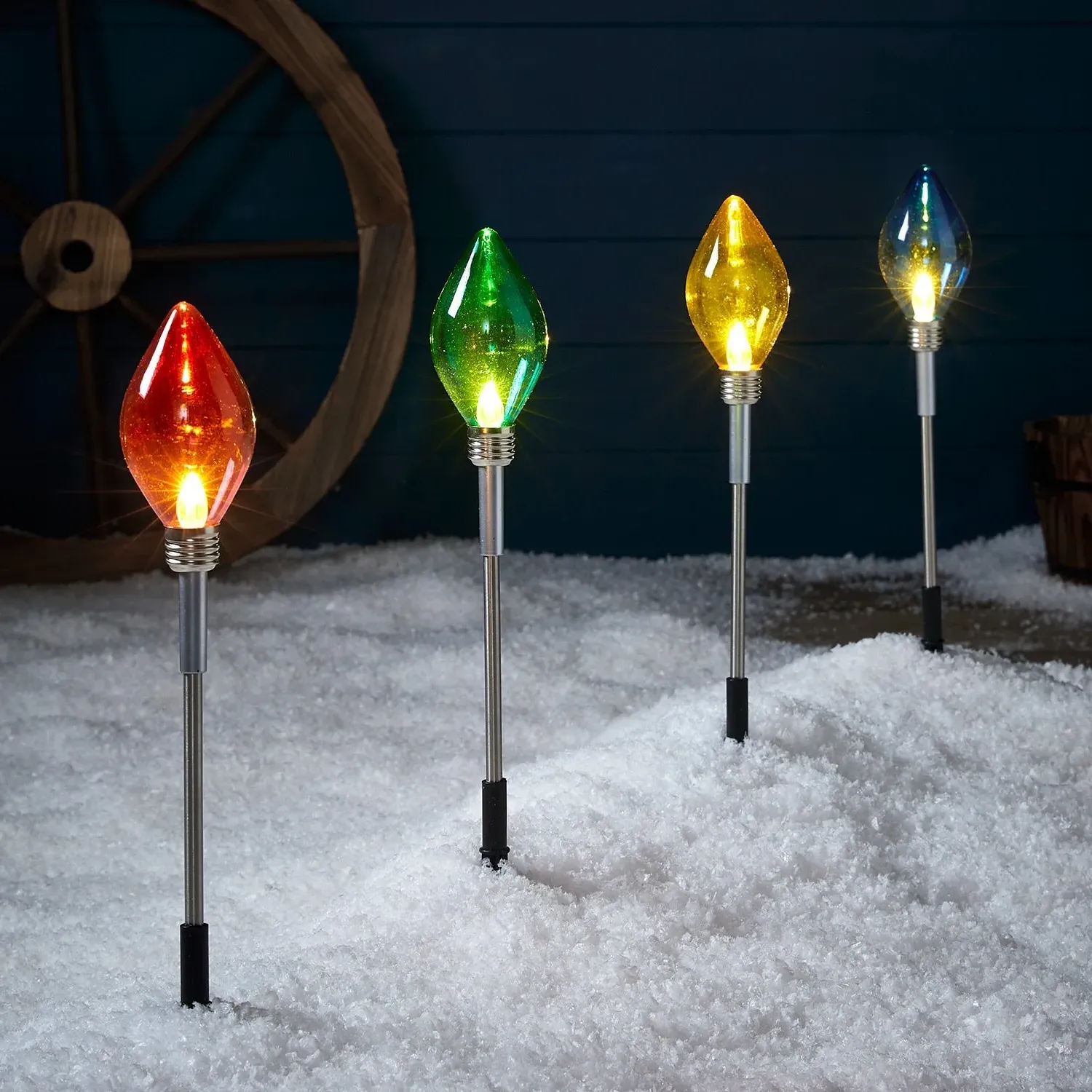 4-Pack Christmas Path Lights - Multi-Coloured image
