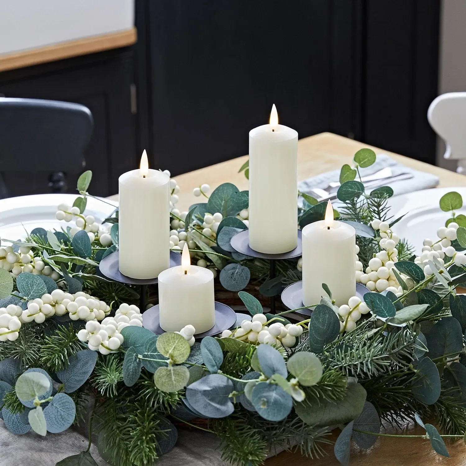 4-Tray Pillar Candle Holder - Metal