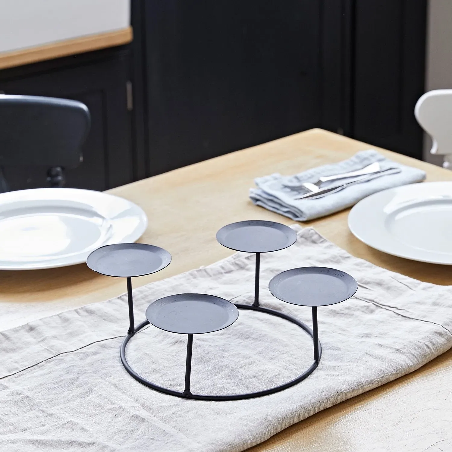 4-Tray Pillar Candle Holder - Metal