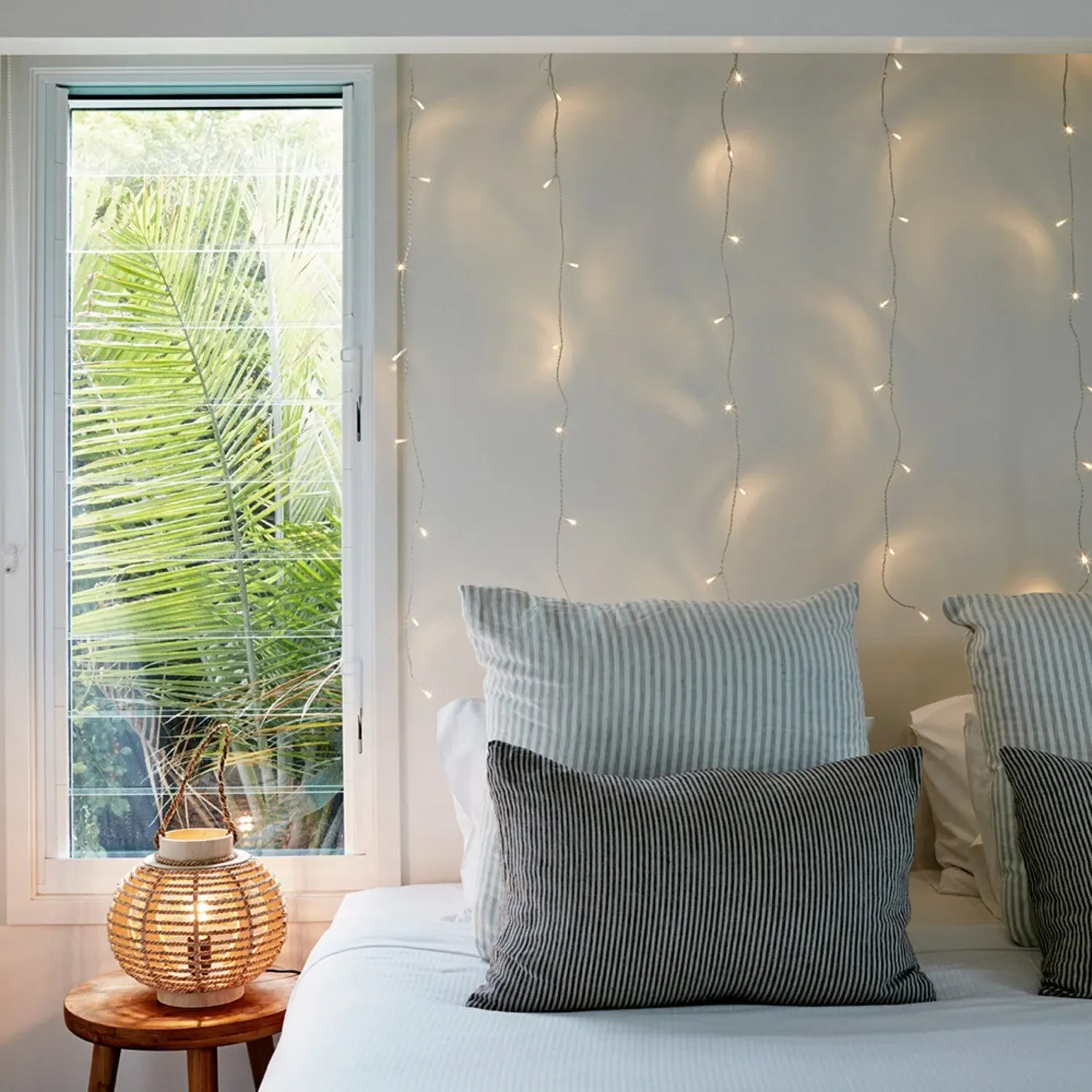 40 LED Curtain Light - Warm White, Clear Cable