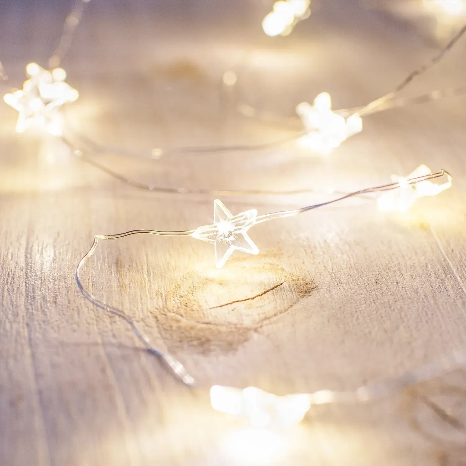 40 LED Star Fairy Lights - Warm White, Wire image