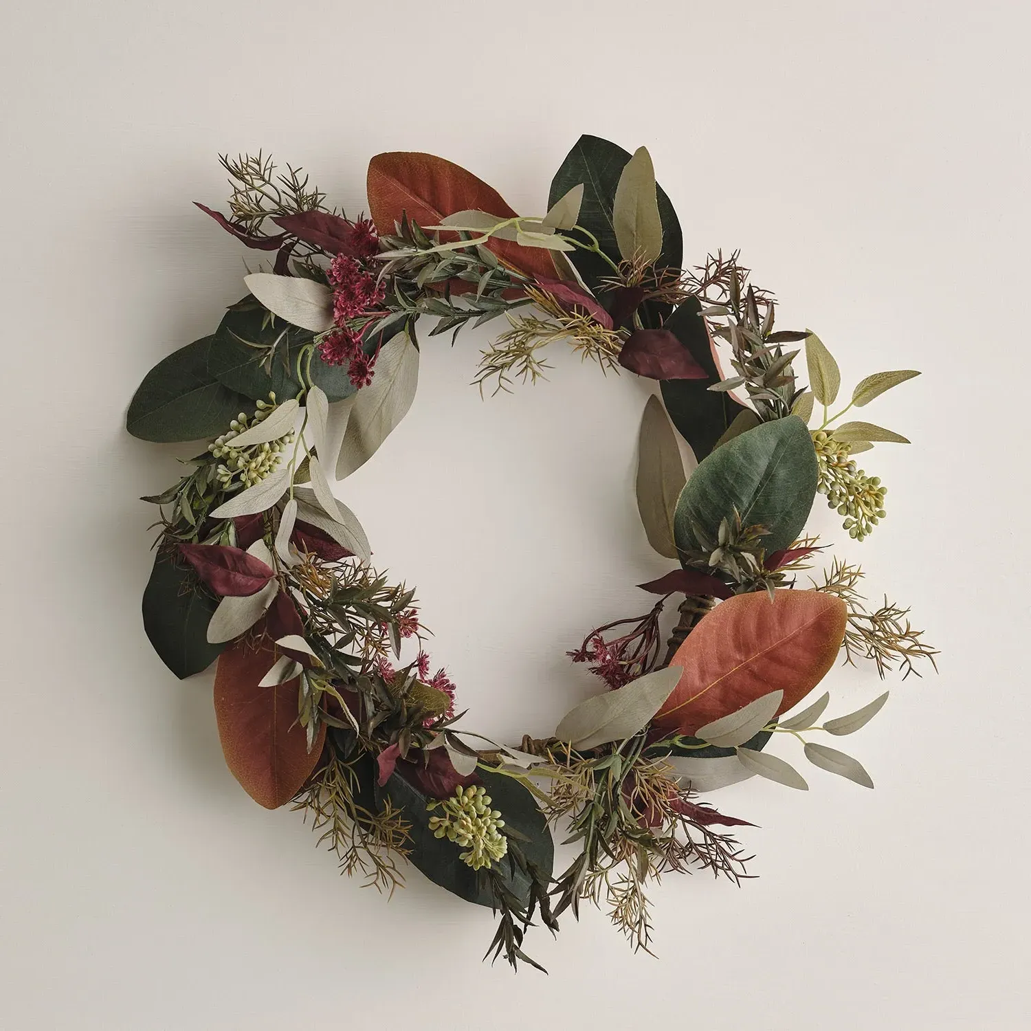 40cm Autumn-Winter Wreath - Mixed Foliage image